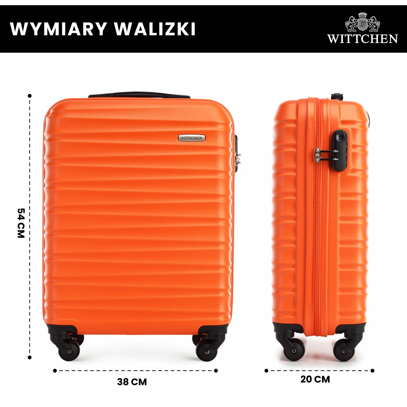 WITTCHEN GROOVE Line Mała walizka kabinowa ABS twardy bagaż pomarańczowy