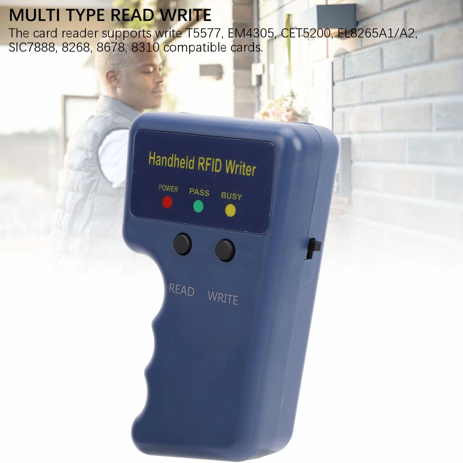Czytnik RFID, Ręczna Kopiarka Brelok 125 KHz, Powielacz Kart Zbliżeniowych RFID Cloner z 5 szt. Breloczka T5577 i 5 szt. Kart T5577
