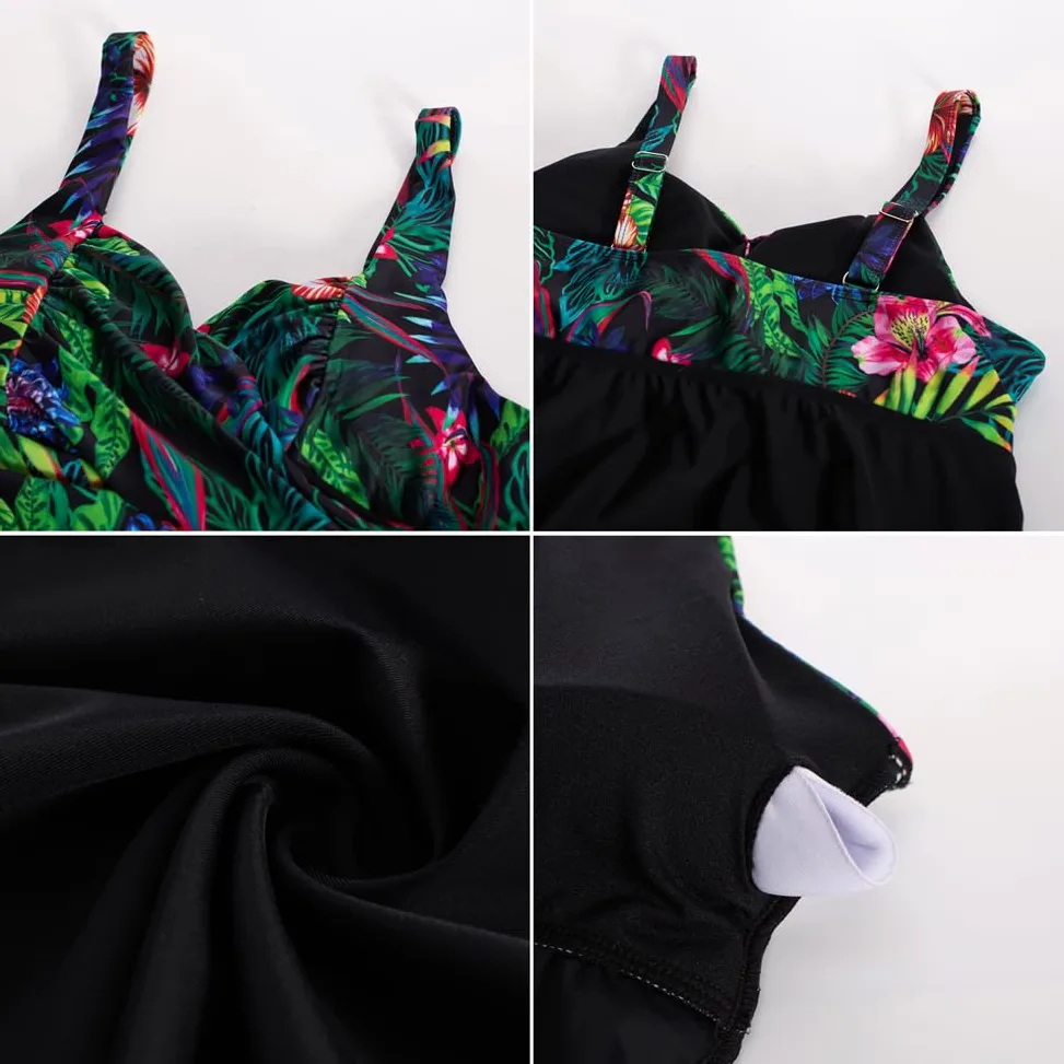 Hanna Nikole Tankini damskie duże rozmiary Twist Front dwuczęściowy strój kąpielowy wyszczuplający brzuch moda kąpielowa z szortami