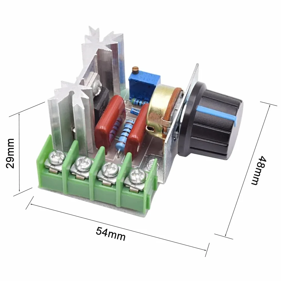 DollaTek 25 A PWM AC regulator pr?dko?ci obrotowej silnika 2000 W, regulowany regulator napi?cia 50-220 V