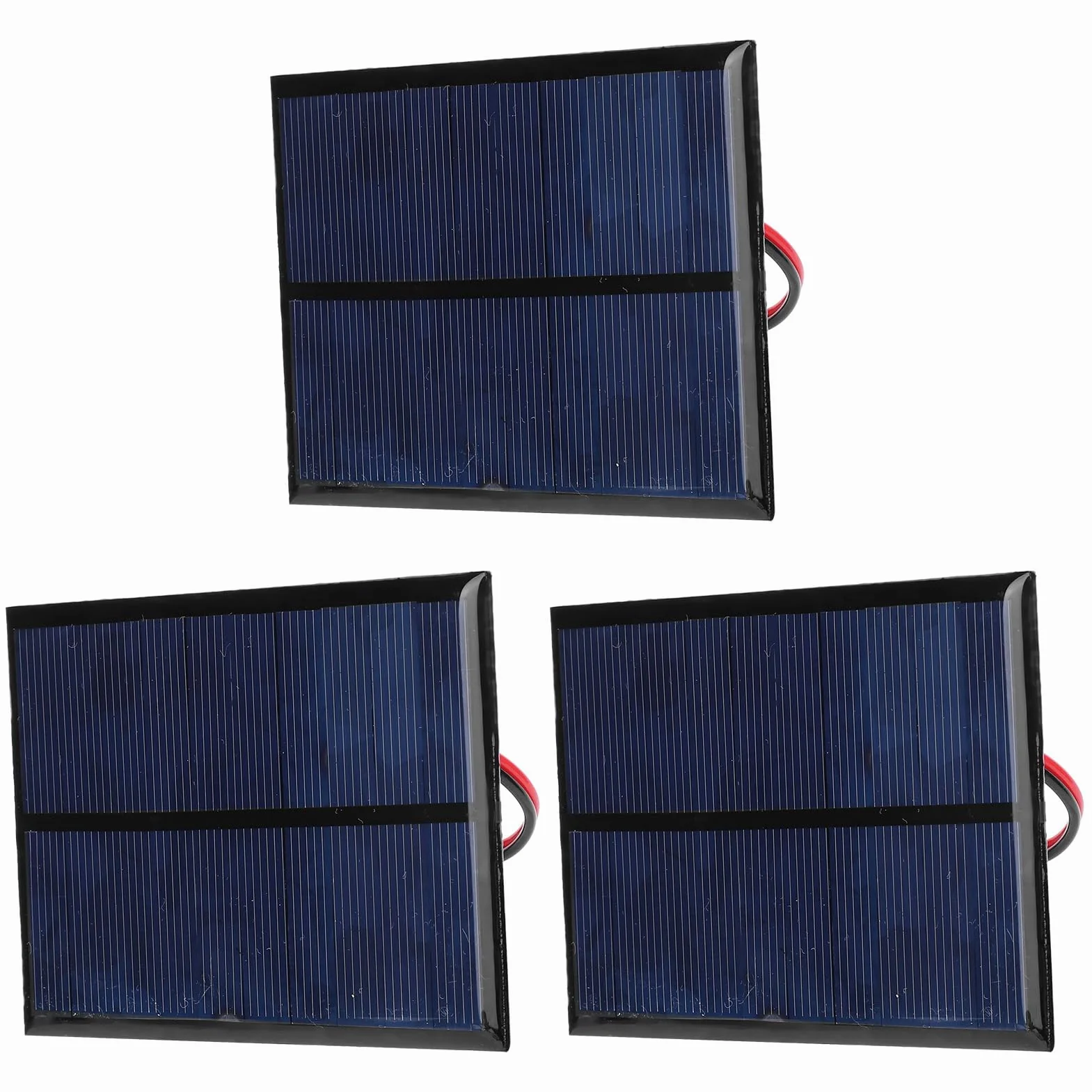 Mini Panel Słoneczny, 3 Sztuki Polysilicon 5V 1W 200mA 2mm Epoksydowy Panel Słoneczny 100x70+30cm Czerwona i Czarna Linia do Energii Słonecznej, DIY Home, Science Projects Toys
