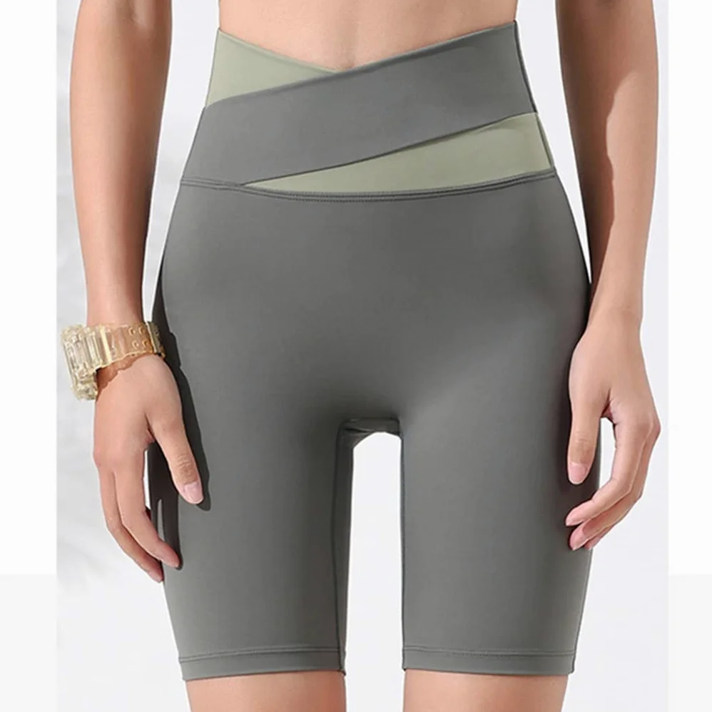 Krótkie legginsy Kolarstwo Damskie spodenki sportowe Odzież sportowa Skinny Joga Push-Up Bezszwowa wysoka talia (kolor: A, rozmiar: Mcode) YangRy