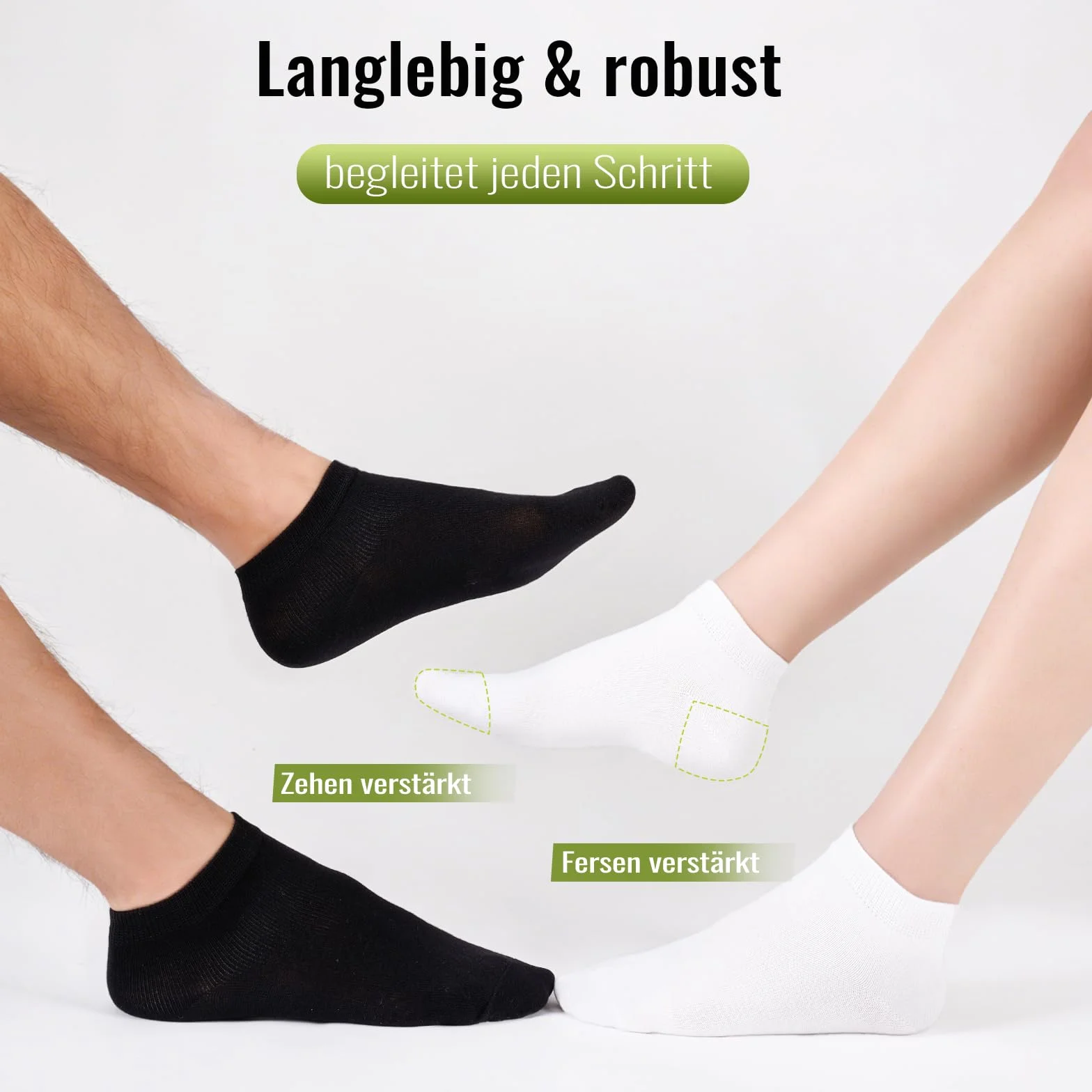 SukModen Bambusowe skarpety do sneakersów 43-46 12 par antyzapachowe krótkie czarne białe szare