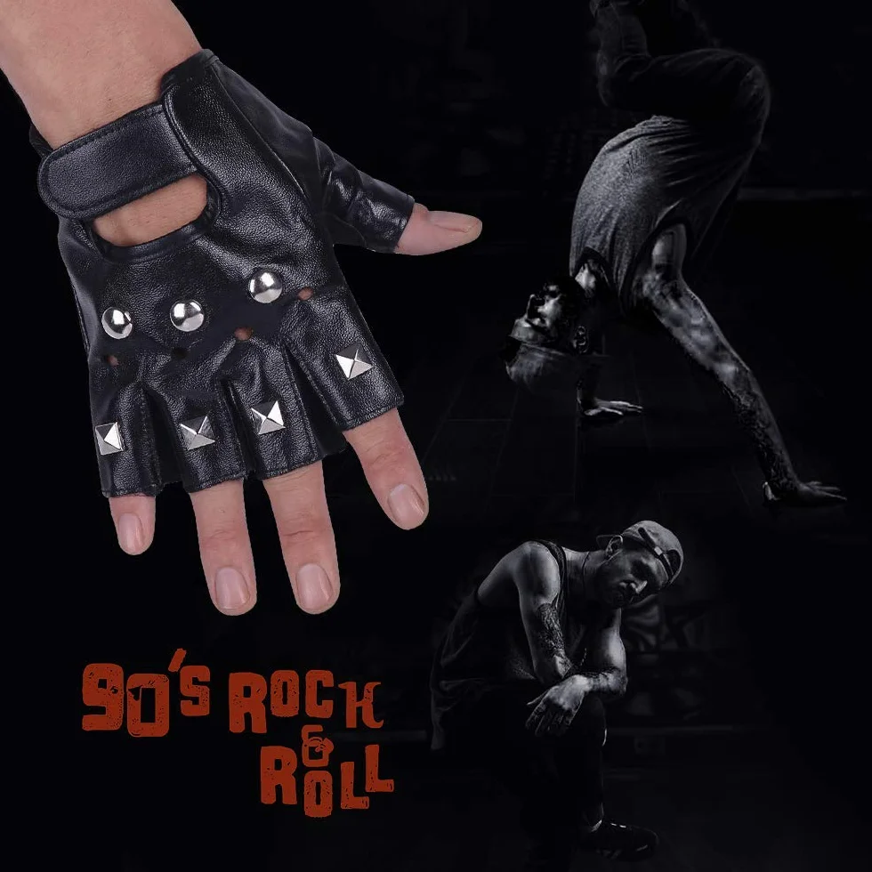 Rock Kostiumy 70 80 90 Heavy Metal Rock Kostiuma z Peruką, Rękawiczki, Okulary Przeciwsłoneczne, Szaliki, Bransoletka, Rękawy