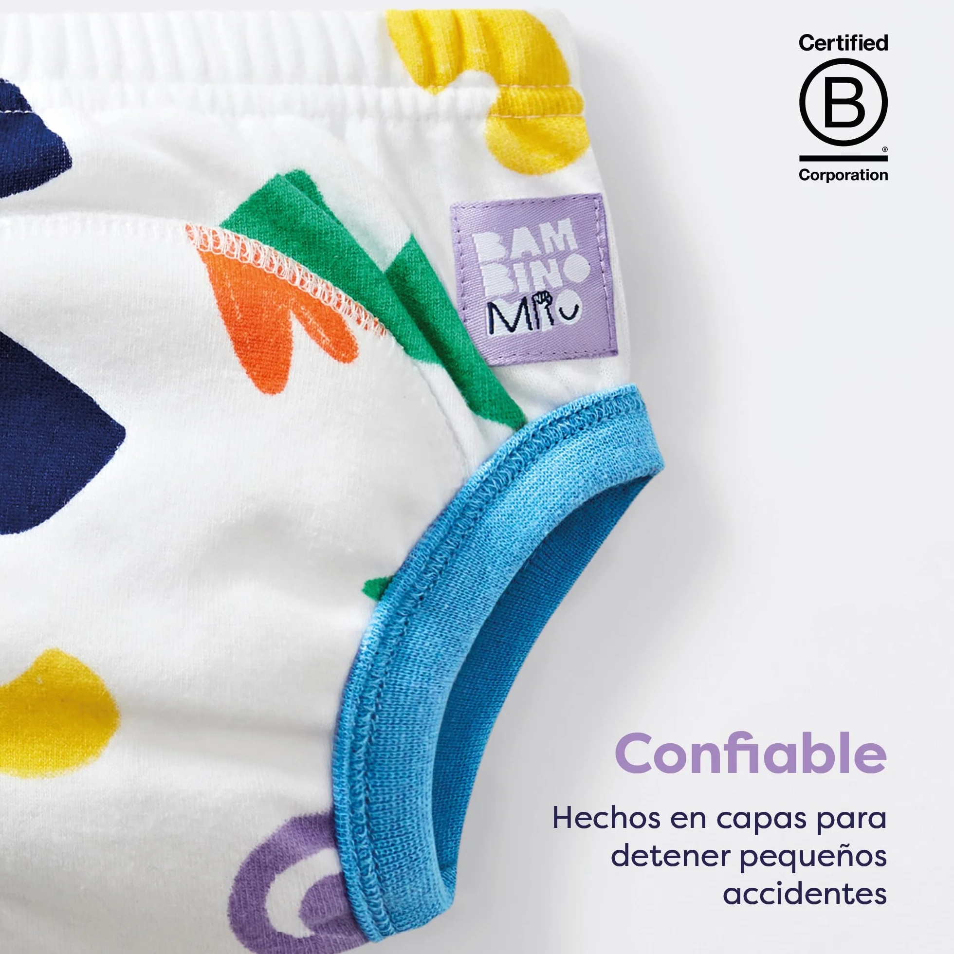 Bambino Mio, Zmywalne majtki edukacyjne, uniseks, dla chłopców i dziewcząt, zestaw 3 szt
