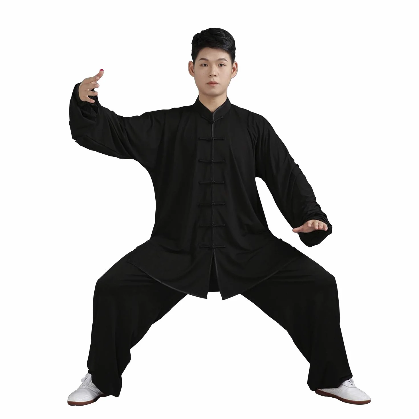 BBLAC 2KEY Chińskie tradycyjne mundury do Tai Chi Wing Chun z mlecznego jedwabiu,3XL
