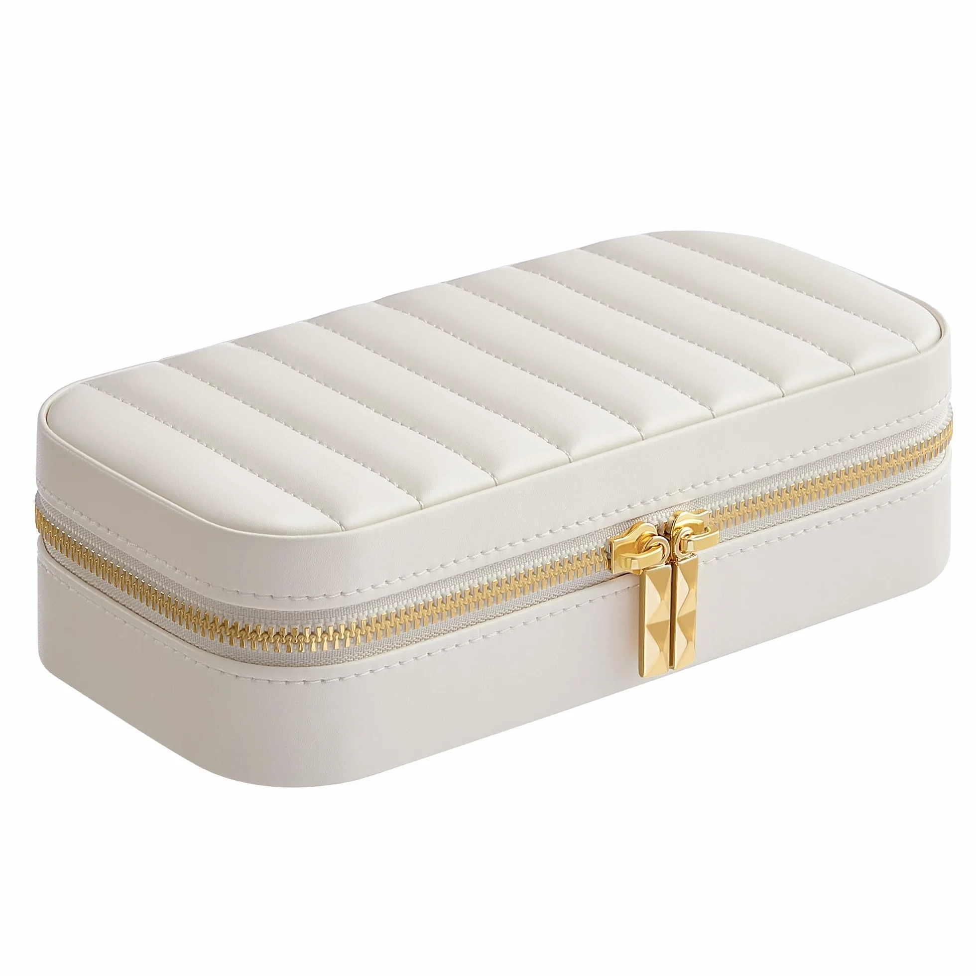 SONGMICS HOME ANAH podróżna szkatułka na biżuterię z lusterkiem 10,5 x 20,5 x 6 cm zapięcie na suwak