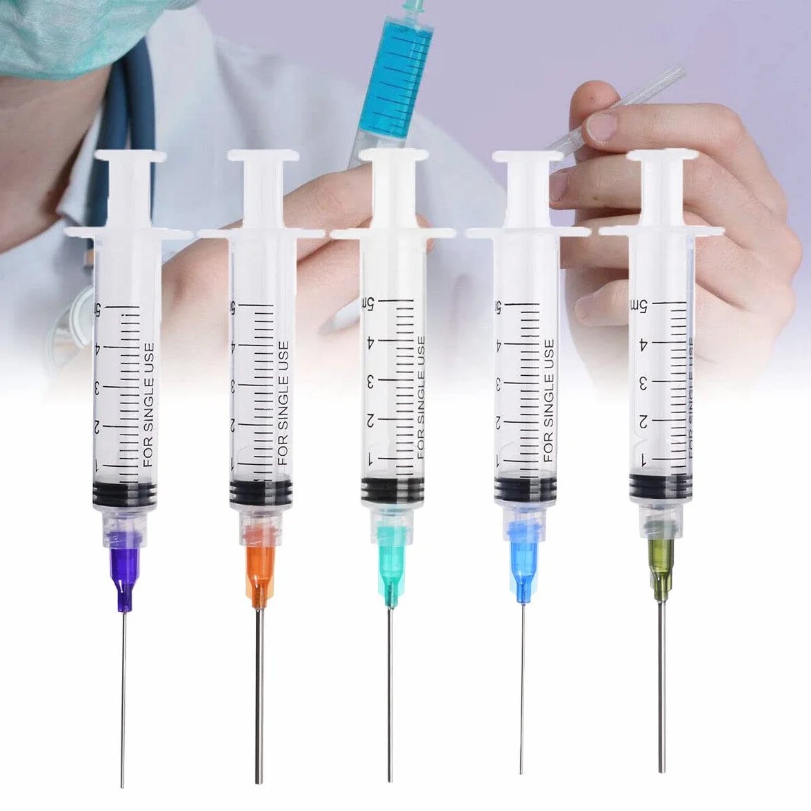 5 sztuk 5 ml tuszu do napełniania strzykawka Luer Lock plastikowe strzykawki z plastikową końcówką 3 cm do płynnego kleju atramentu olejowego