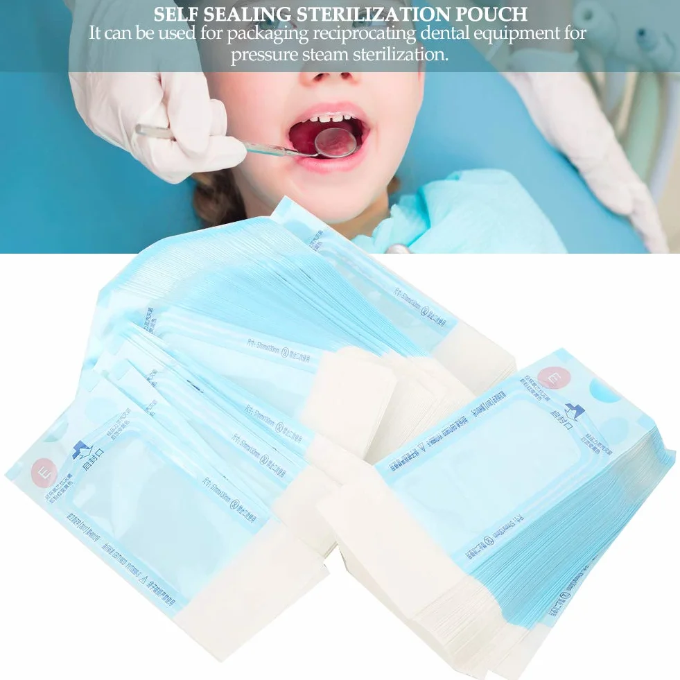 200 sztuk samouszczelniających worków do sterylizacji, jednorazowe worki do sterylizacji dentystycznej, na narzędzia dentystyczne, opakowania kosmetyczne, szpitale, 57 x 130 mm