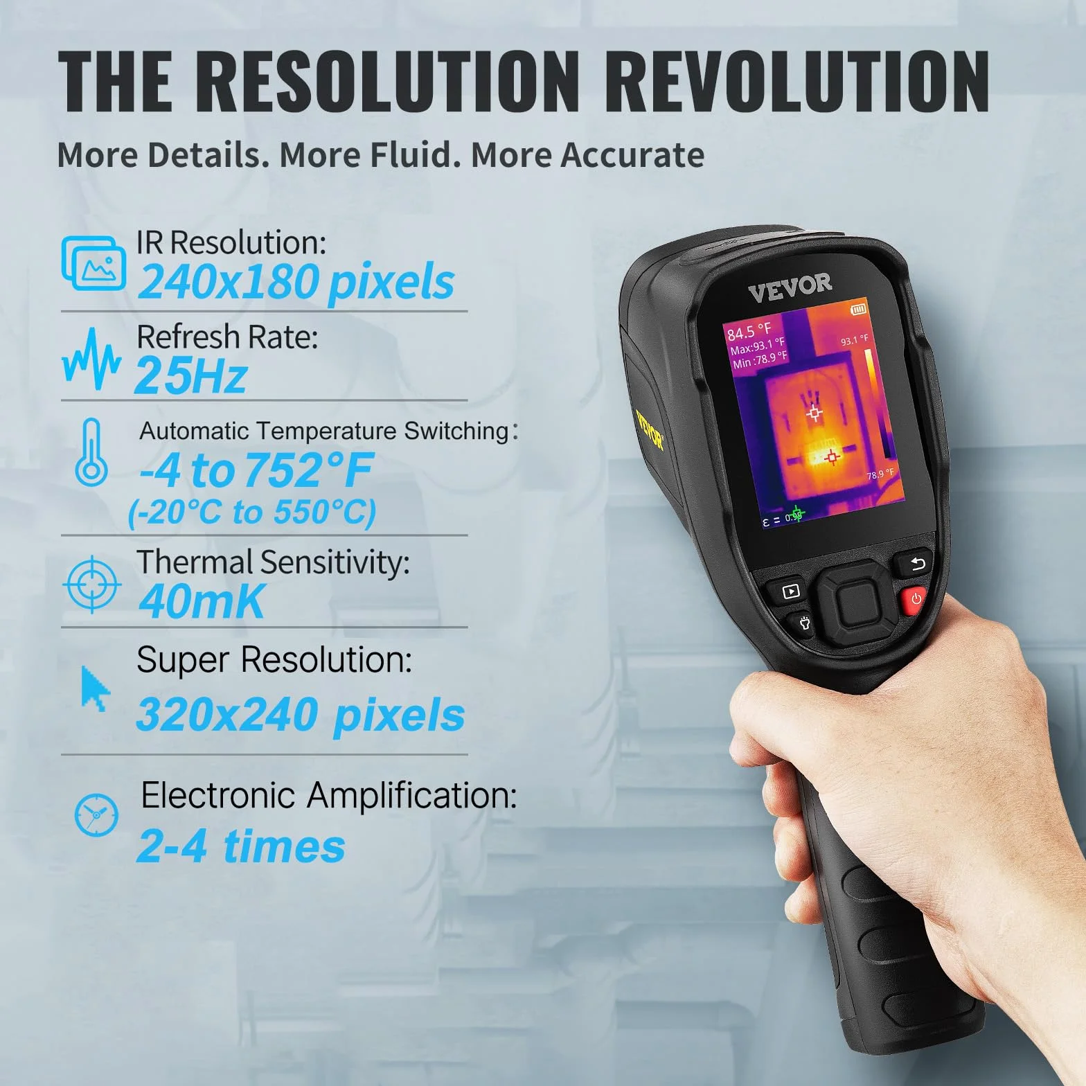 Vevor Sc240 Thermal Imaging Camera Termowizor, Czarny, 64 Gb