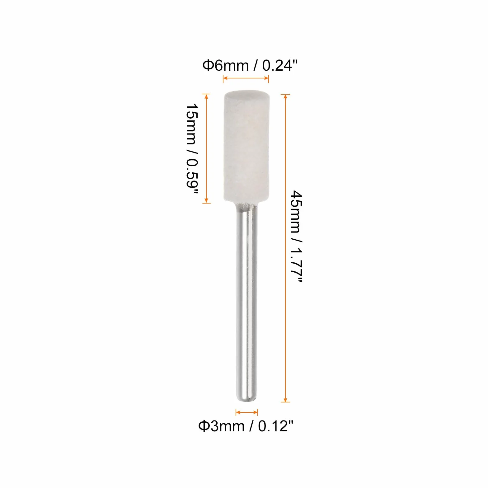 QUARKZMAN 5 sztuk wełnianych filcowych kropek 6 mm głowica 1/8 cala trzpień cylindryczny bity polerskie zadziory filcowe polerskie koło do narzędzi tokarskich
