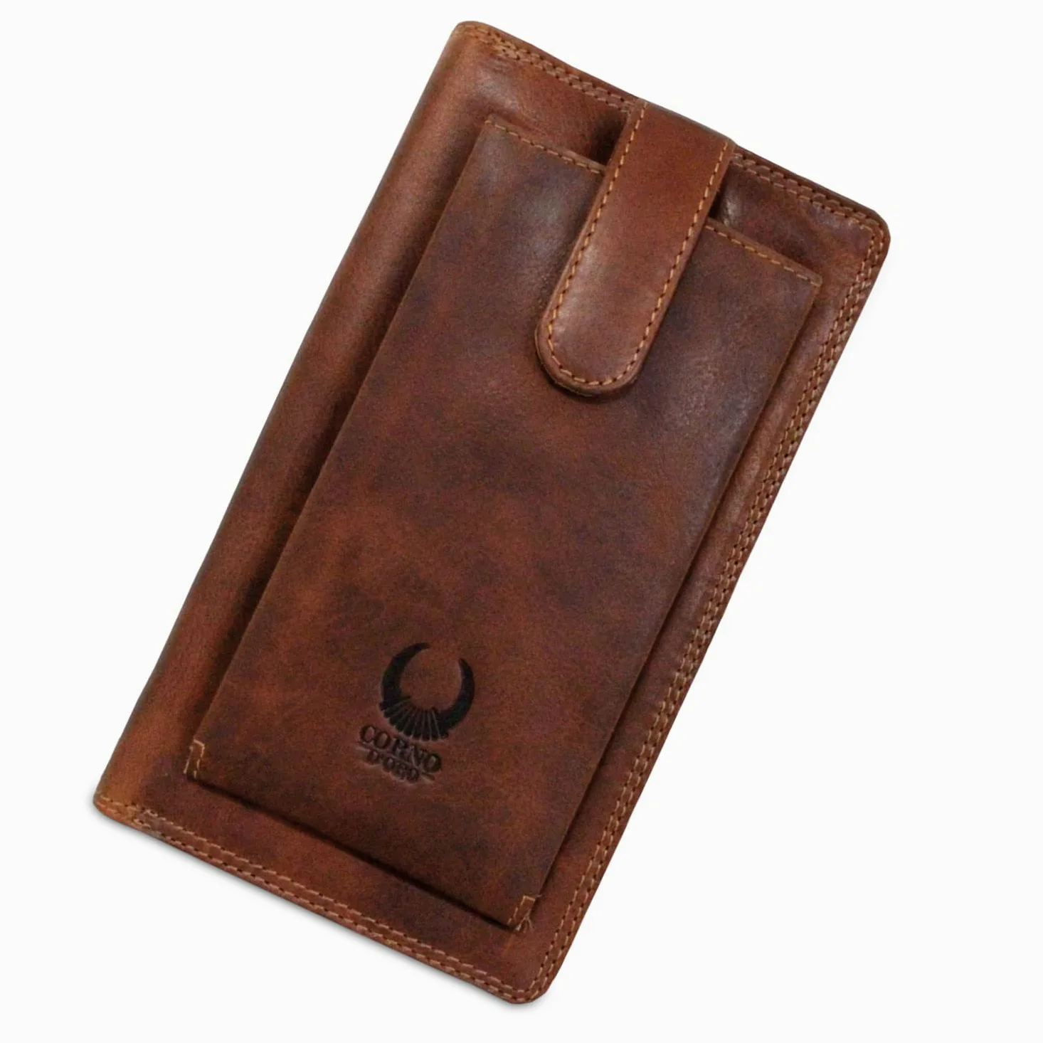 Corno d´Oro Ręcznie wykonany organizer podróżny ze skóry na paszport, dokumenty I Premium rodzinna torba na dokumenty, duża, prawdziwa skóra, vintage, XXL, portmonetka dla kobiet i mężczyzn, z etui na