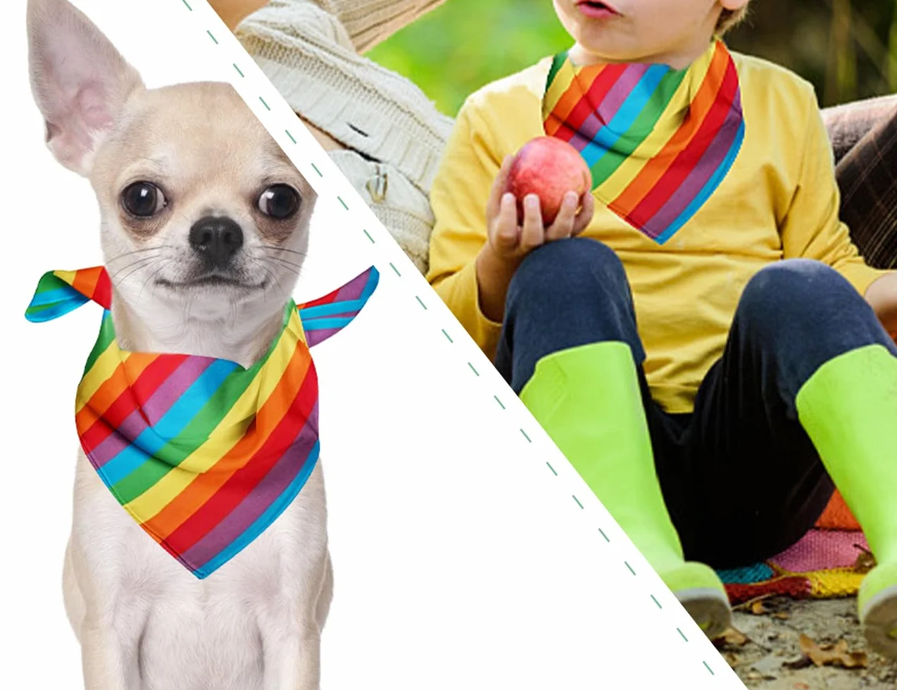 2 szt. tęczowe bandany, szalik dumy LGBT, tęczowe akcesoria do włosów w paski, opaski na głowę, dla mężczyzn, kobiet, odzież do tańca gejowskiego, akcesoria kostiumowe (kwadrat), Kolor: