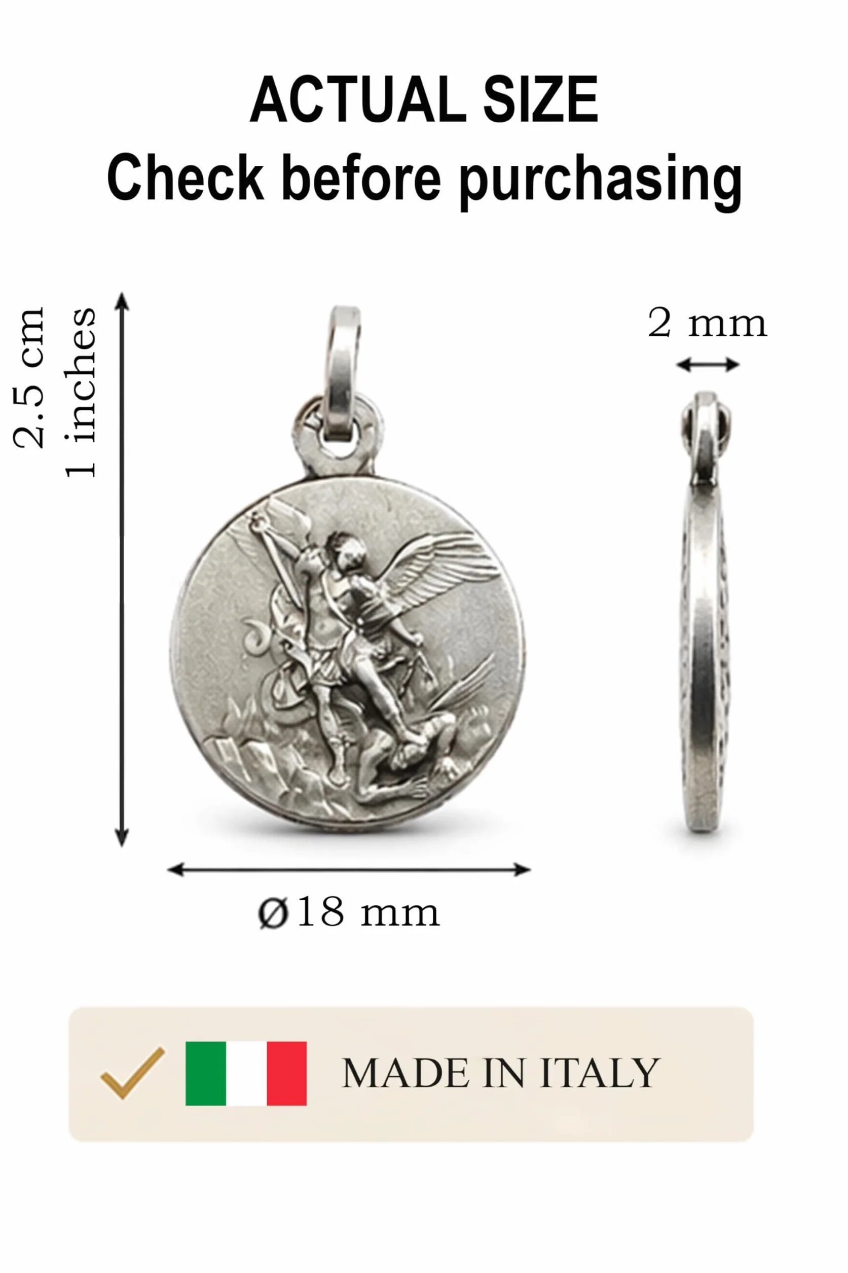 Medal Świętego Michała Archanioła ze srebra 925