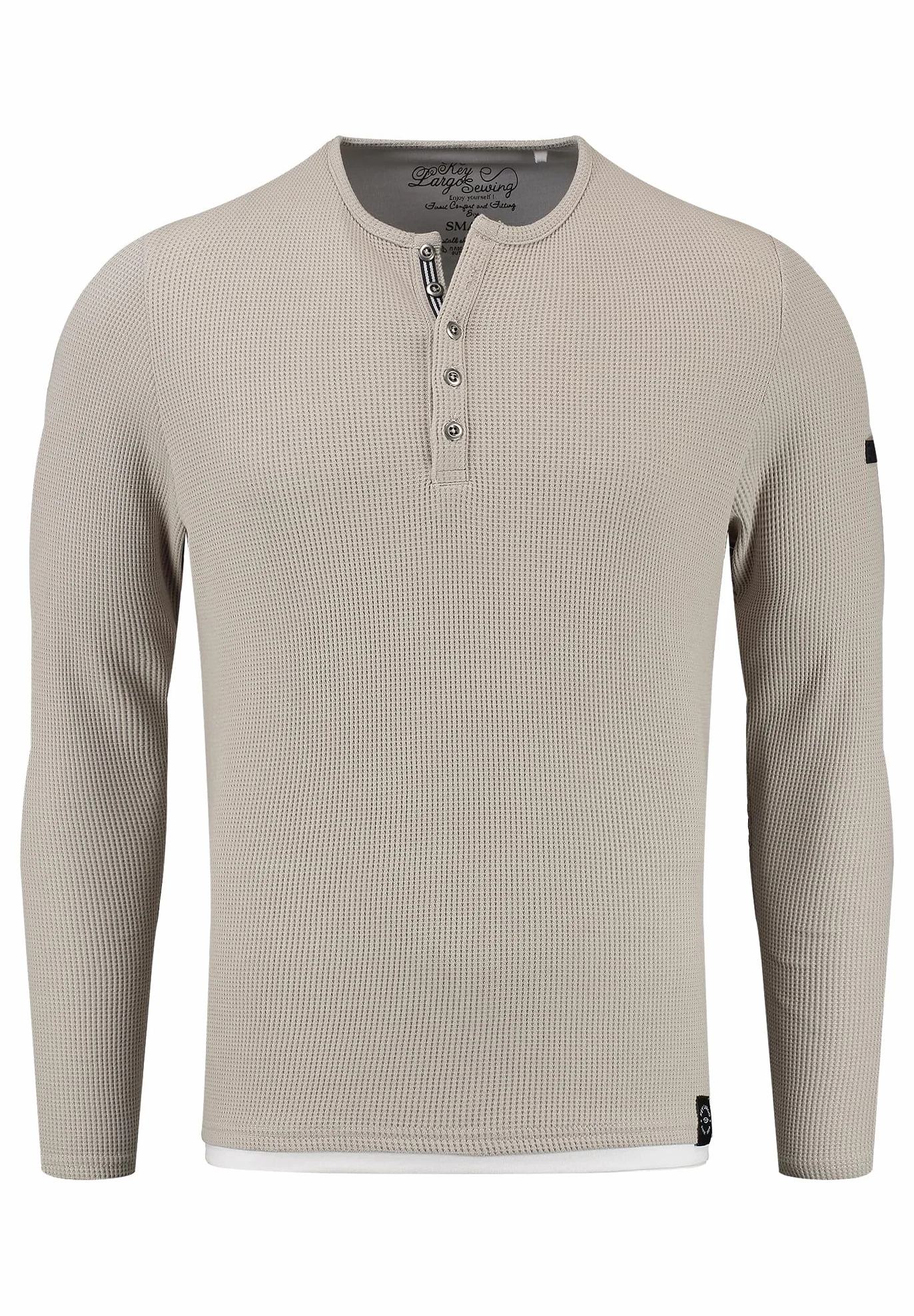 KEY LARGO Męska bluza Sandro Button, Dove Grey (1123), XXL