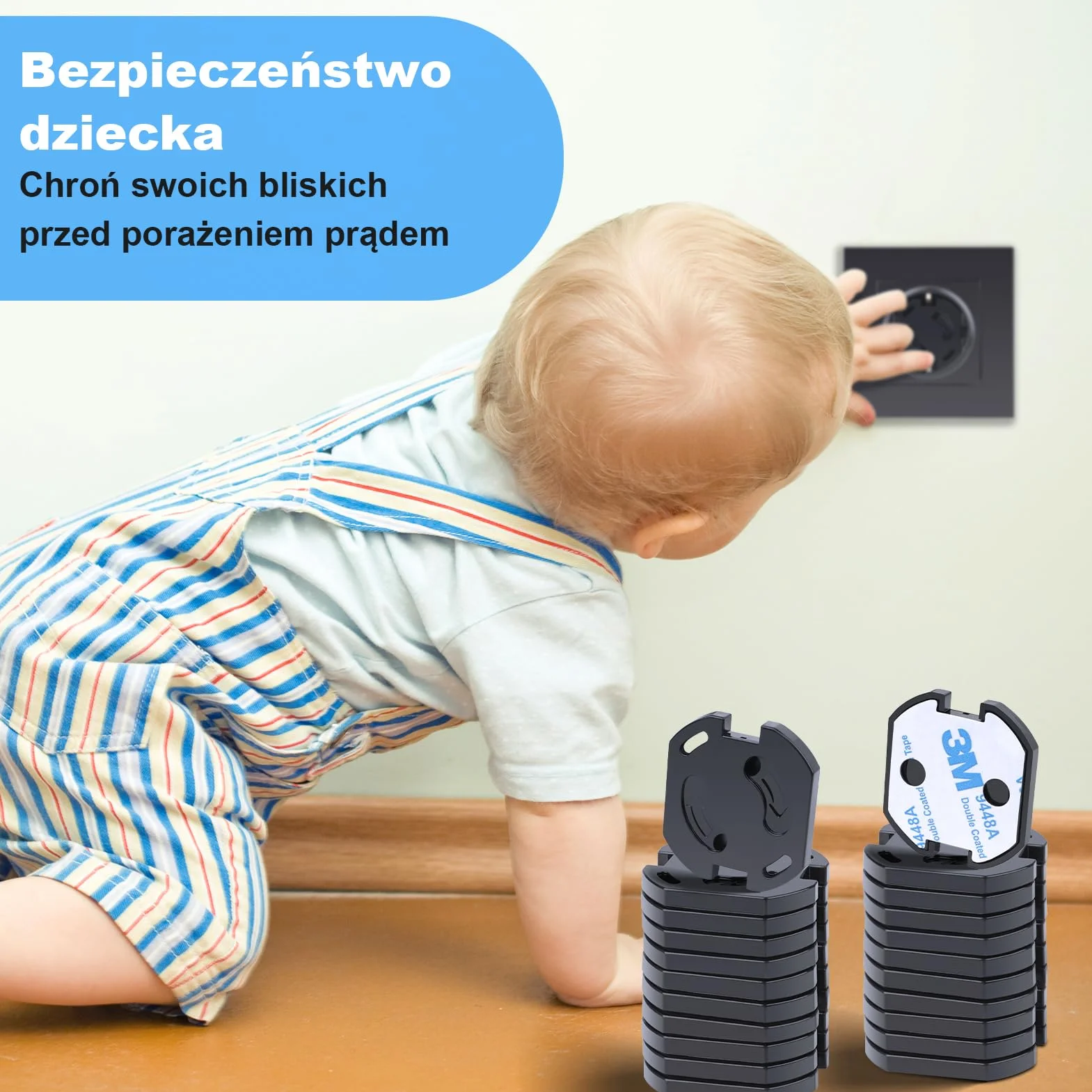 REDTRON Bezpiecznik Dziecięcy do Gniazdek, 20 Opakowań Zabezpieczenia Gniazdek przed Dziećmi z Mechanizmem Obrotowym, Ochrona Gniazdka dla Niemowląt i Dzieci-czarne