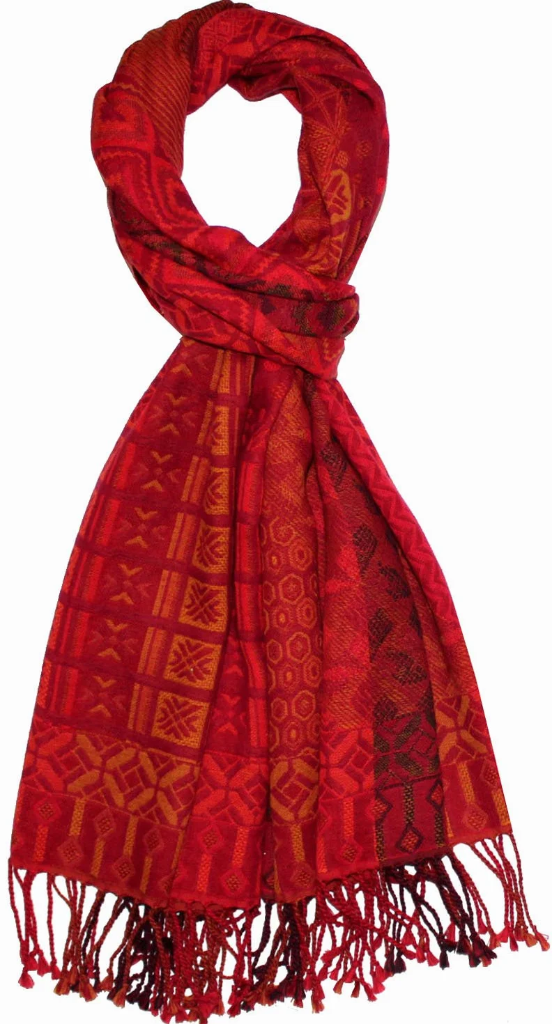 Lorenzo Cana 78515 damski szal Pashmina z 90% bawełny z 10% wełny, szal damski z włókien naturalnych, markowy szal z frędzlami, tkany, 70 cm x 180 cm