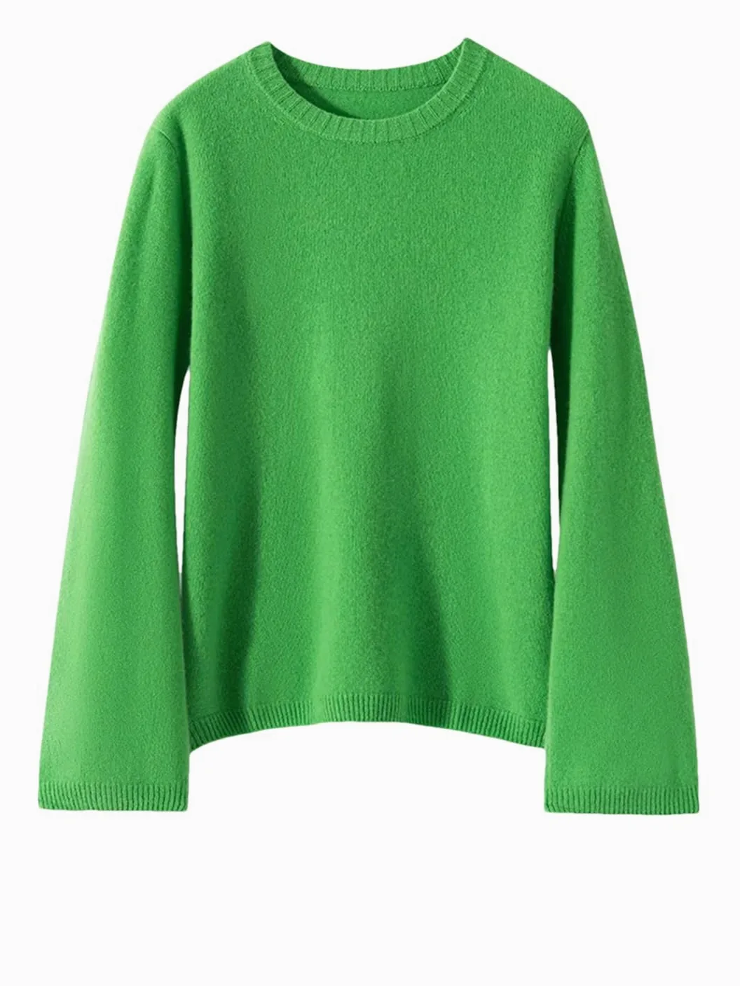 Fnfmrfmr Damski sweter z okrągłym dekoltem rozkloszowane rękawy oversize lekki luźny miękki sweter z dzianiny jesienny sweter