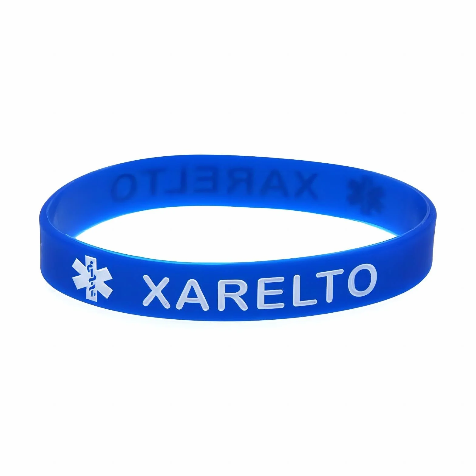 4 x bransoletka silikonowa XARELTO Medical Alert XARELTO Medical Alert Recognition Wristbands, męskie i damskie elastyczne opaski sportowe na świeżym powietrzu, One size, Silikon, Bez