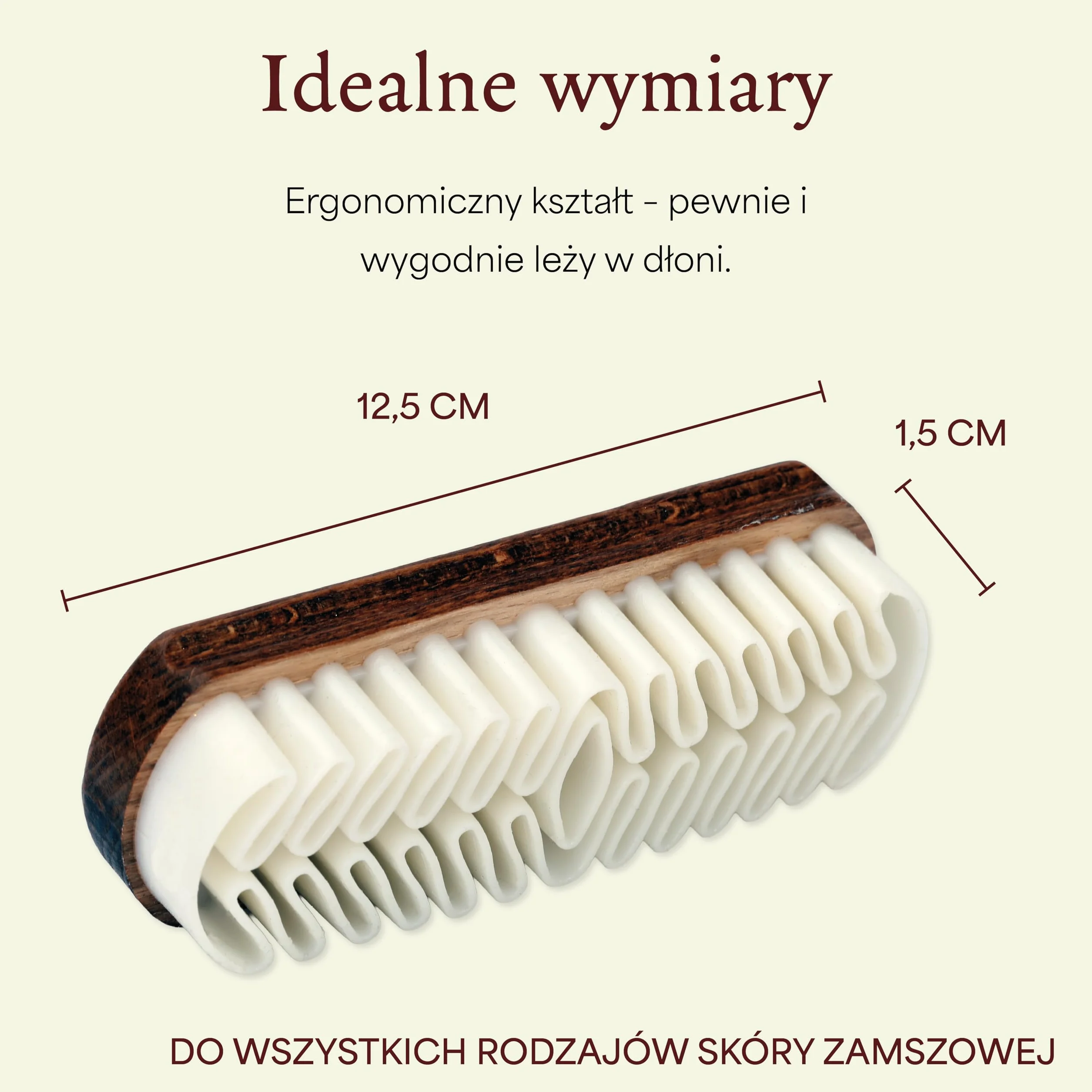 Langer & Messmer Szczotka do Skóry z Zamszowych Butów z Lamówkami Krepowymi - Pielęgnacja Skóry Welurowej i Nubukowej