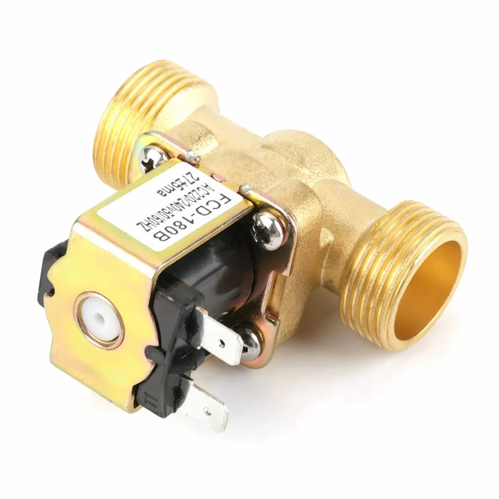 FCD-180B Elektrozawór Mosiężny normalnie zamknięty, 220/240V, 4 AC, 2 sposoby wlotu wody