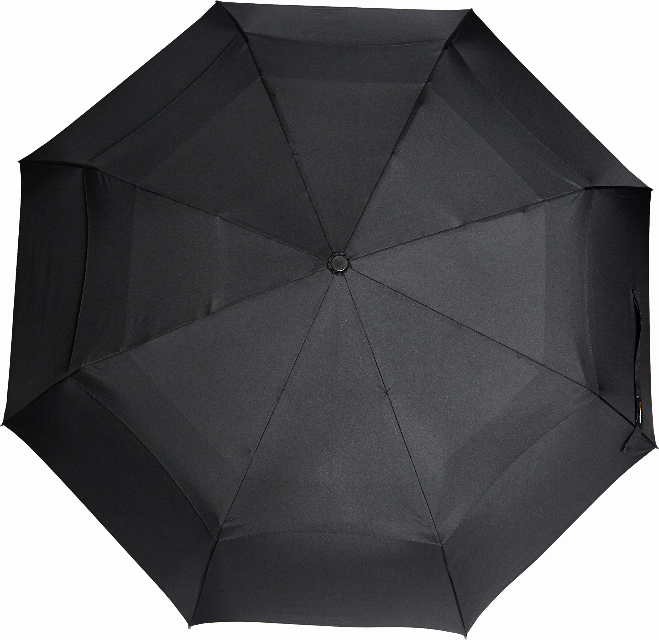 Amazon Basics Parasol Podróżny Automatyczny Kompaktowy Wiatroszczelny Ośmiokątny Czarny Uniwersalny Rozmiar