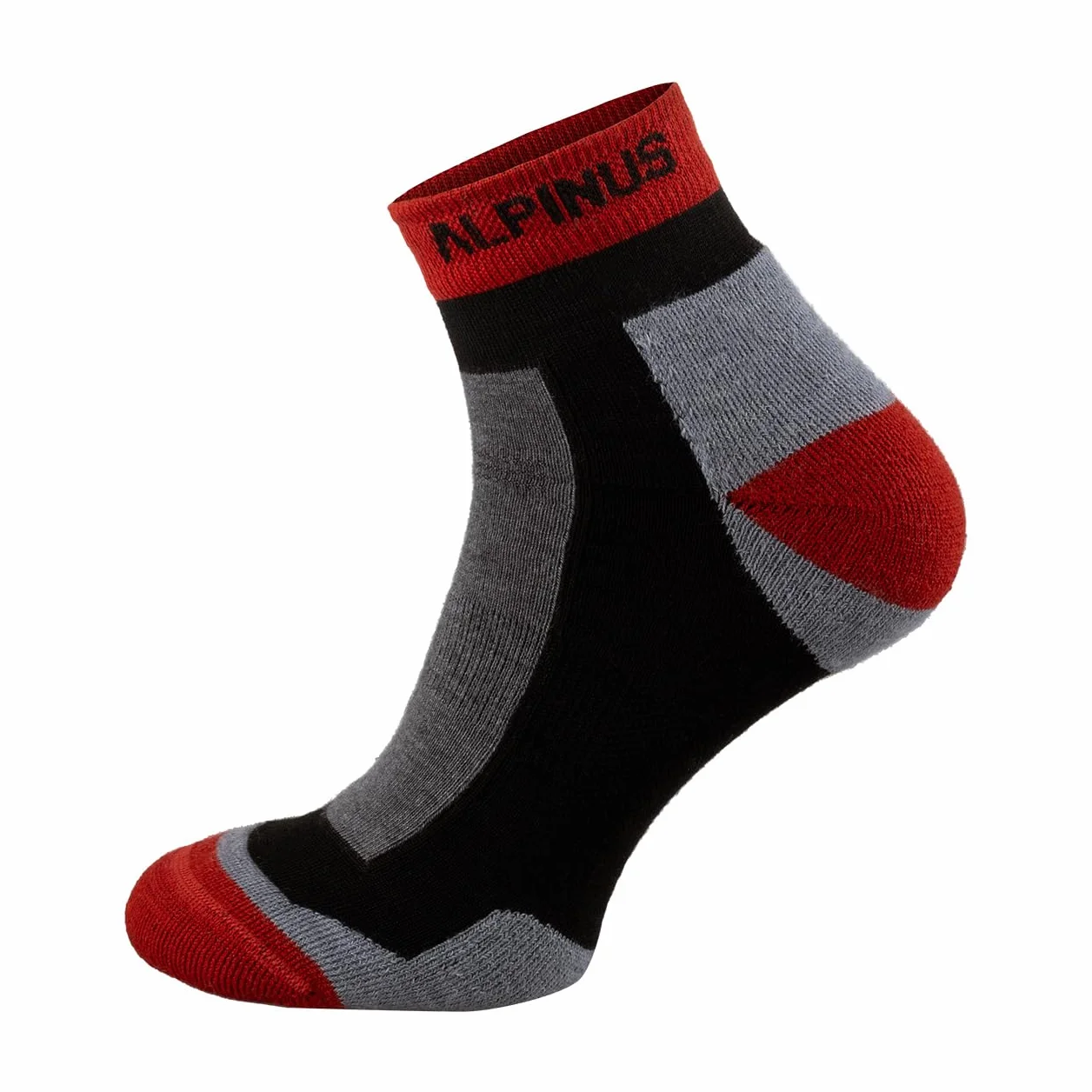 Alpinus Skarpety merino coolmax Sveg Low szaro-czerwone para FI18448