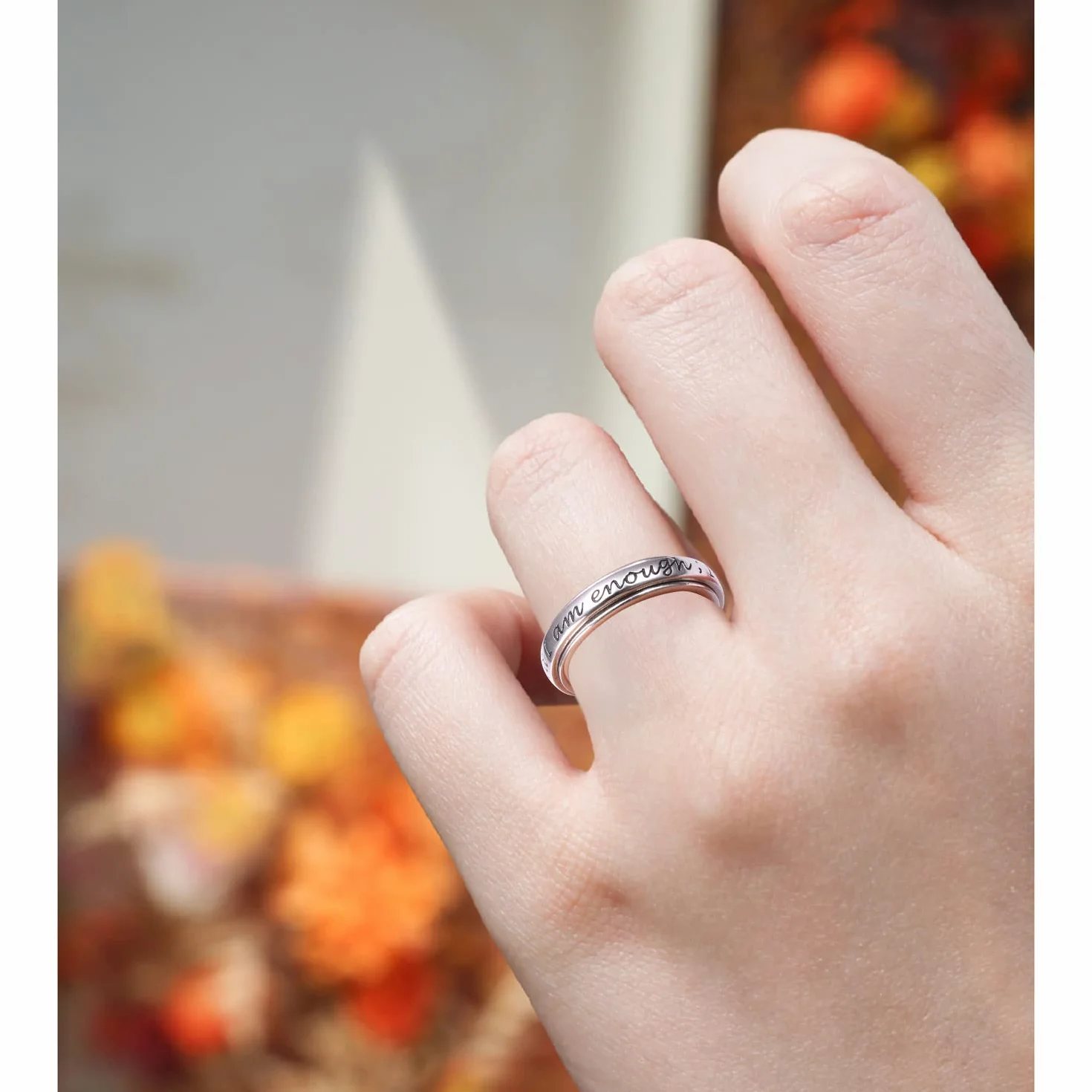 Spinner Ring pierścionek ze srebra 925 antystresowy ADHD autyzm