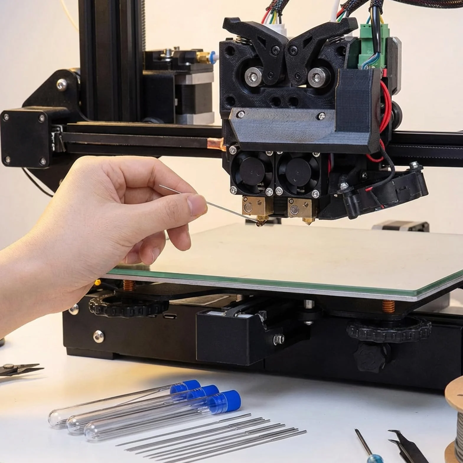 Sibba Zestaw do czyszczenia dysz do drukarki 3D – 30 sztuk igieł do czyszczenia dysz ze stali nierdzewnej 0,4 mm, uniwersalne narzędzie do czyszczenia dla lepszej wydajności druku, akcesoria do