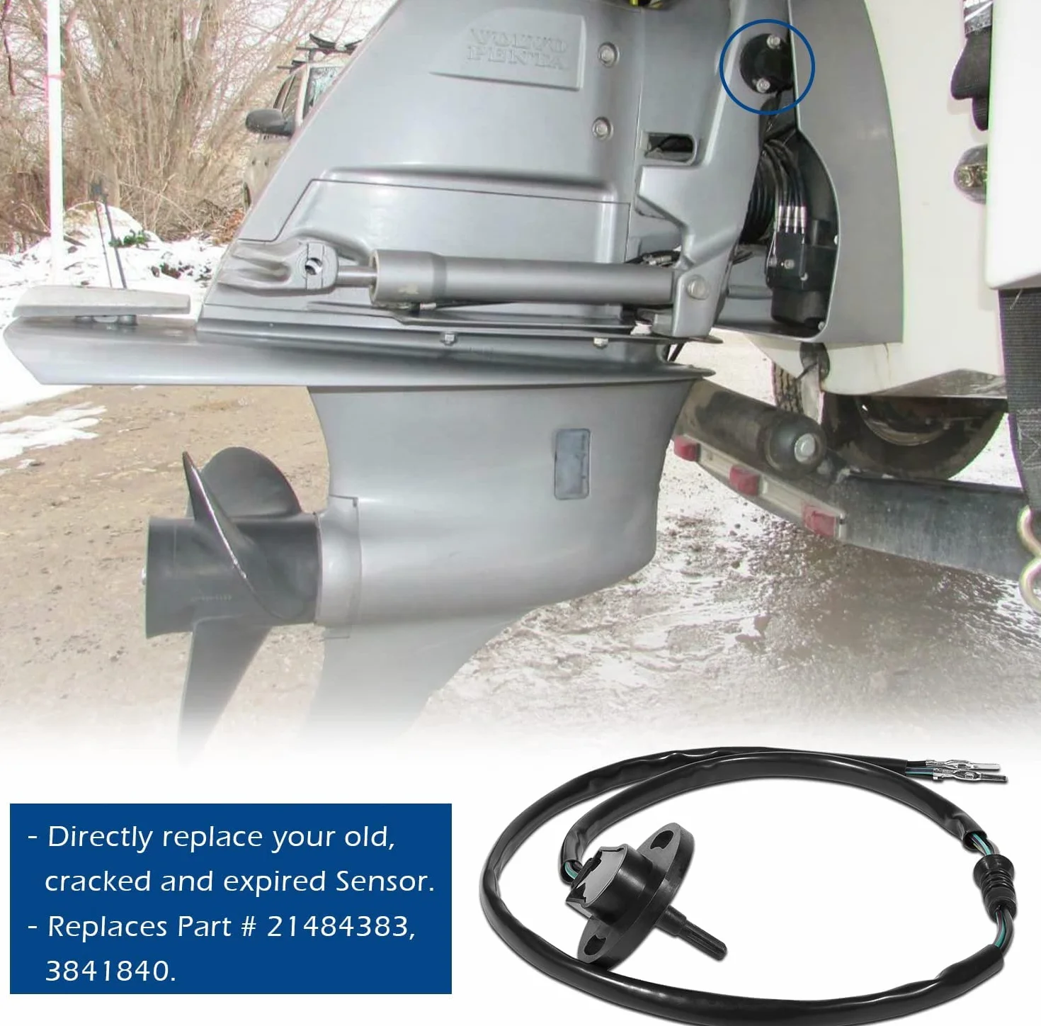 Upgrade czujnik nachylenia do Volvo Penta SX-A, DPS-A, DPS-B modele 21484383, 3841840