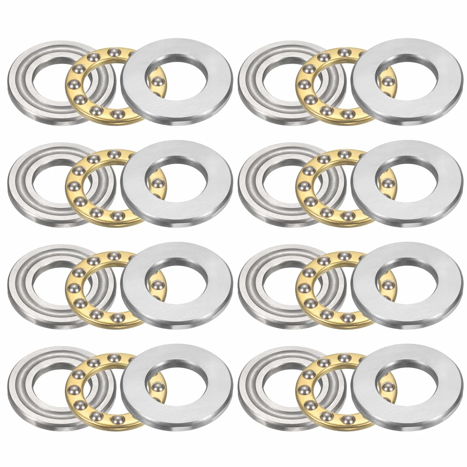 QUARKZMAN 8 sztuk łożysk osiowych F12-23M, 12 mm x 23 mm x 7,5 mm miniaturowe łożyska ograniczające z podkładkami stalowymi chromowanymi jednokierunkowymi dla systemów przenośnikowych narzędzi