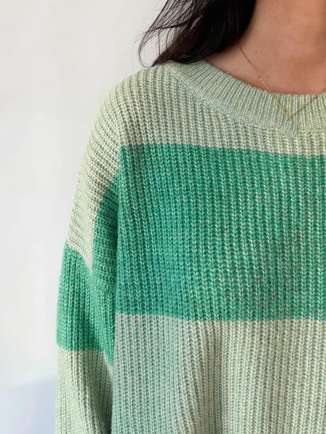 Damski sweter w jednolitym kolorze zimowy luźny długi rękaw modny dzianinowy S oversize sweter z prążkowanym okrągłym dekoltem