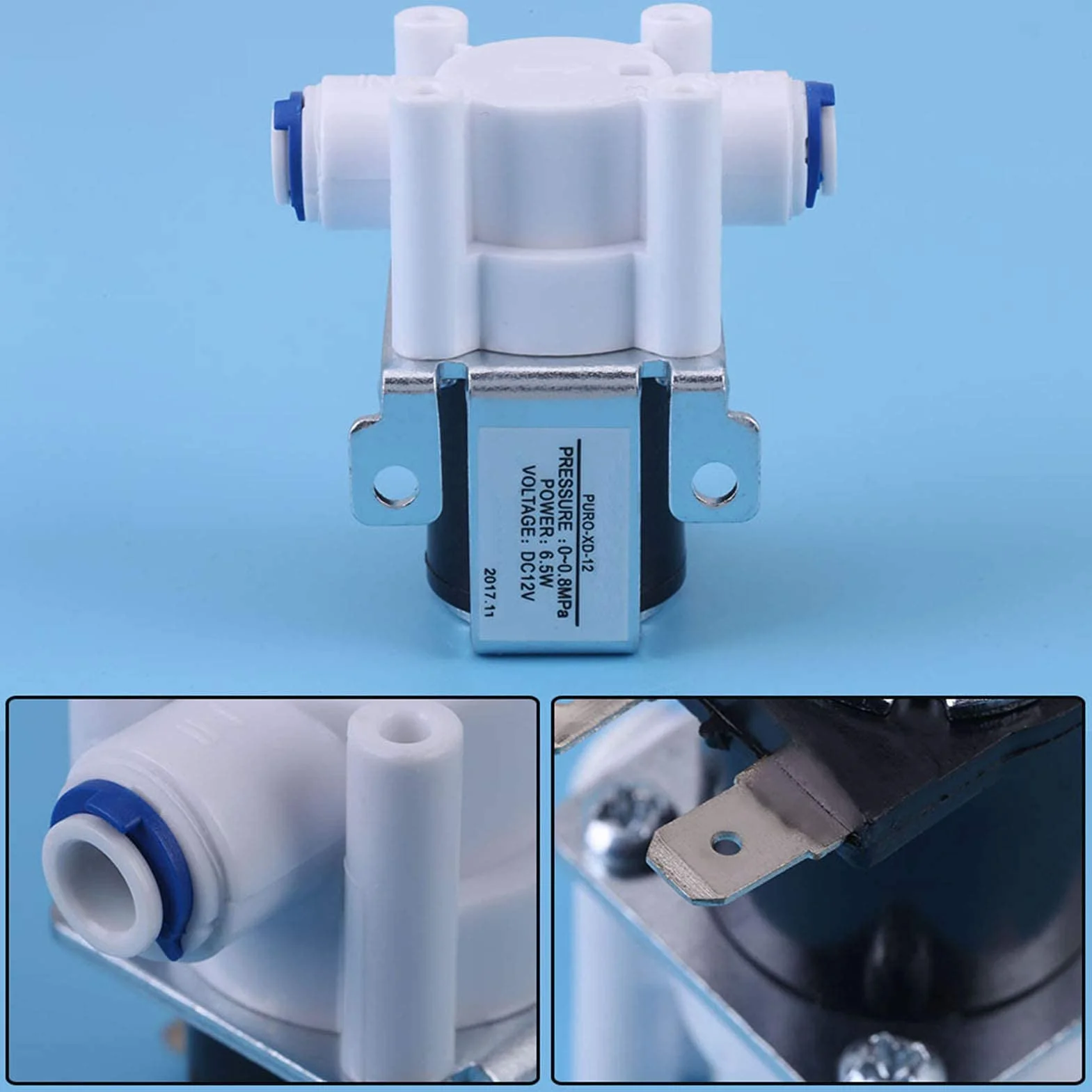DC 12V 1/4 cala Zawór wodny Miedź i plastik Elektryczny zawór elektromagnetyczny Magnetyczny zawór wody do oczyszczania wody Water