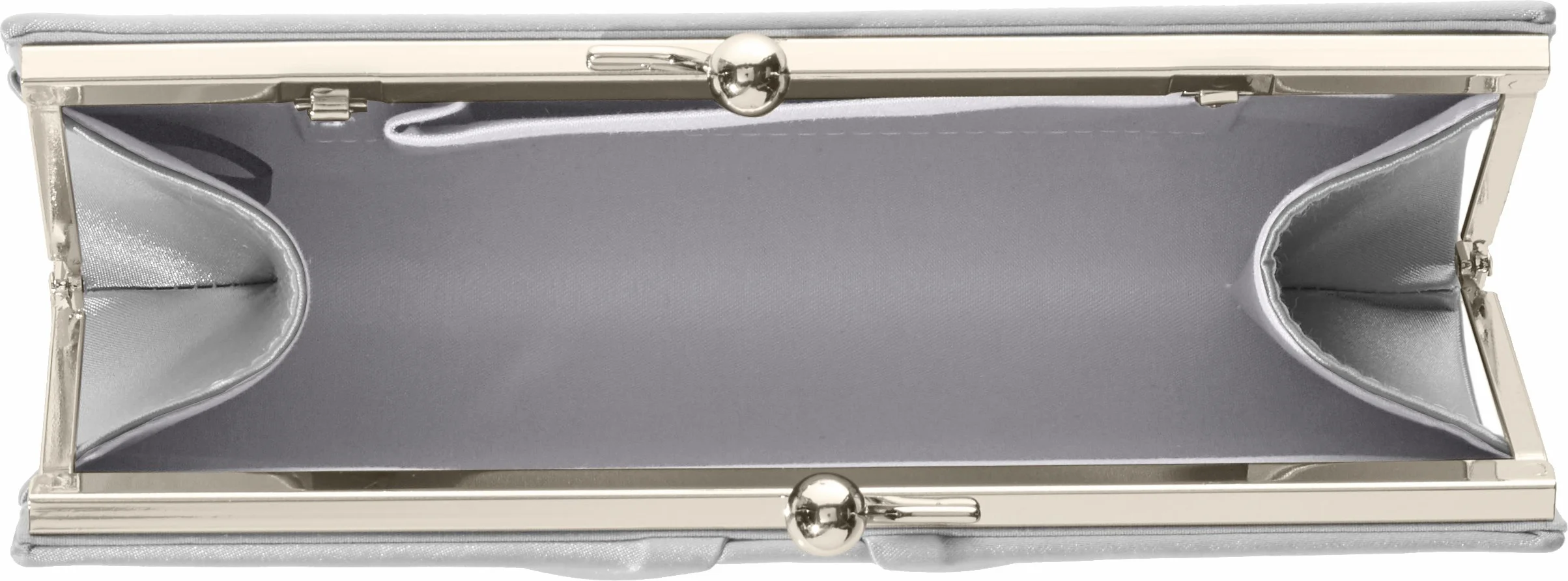 Swanky Swans Mira Satin Classic Frame Bag Clutch srebrny 5.1x12x20.8 cm
