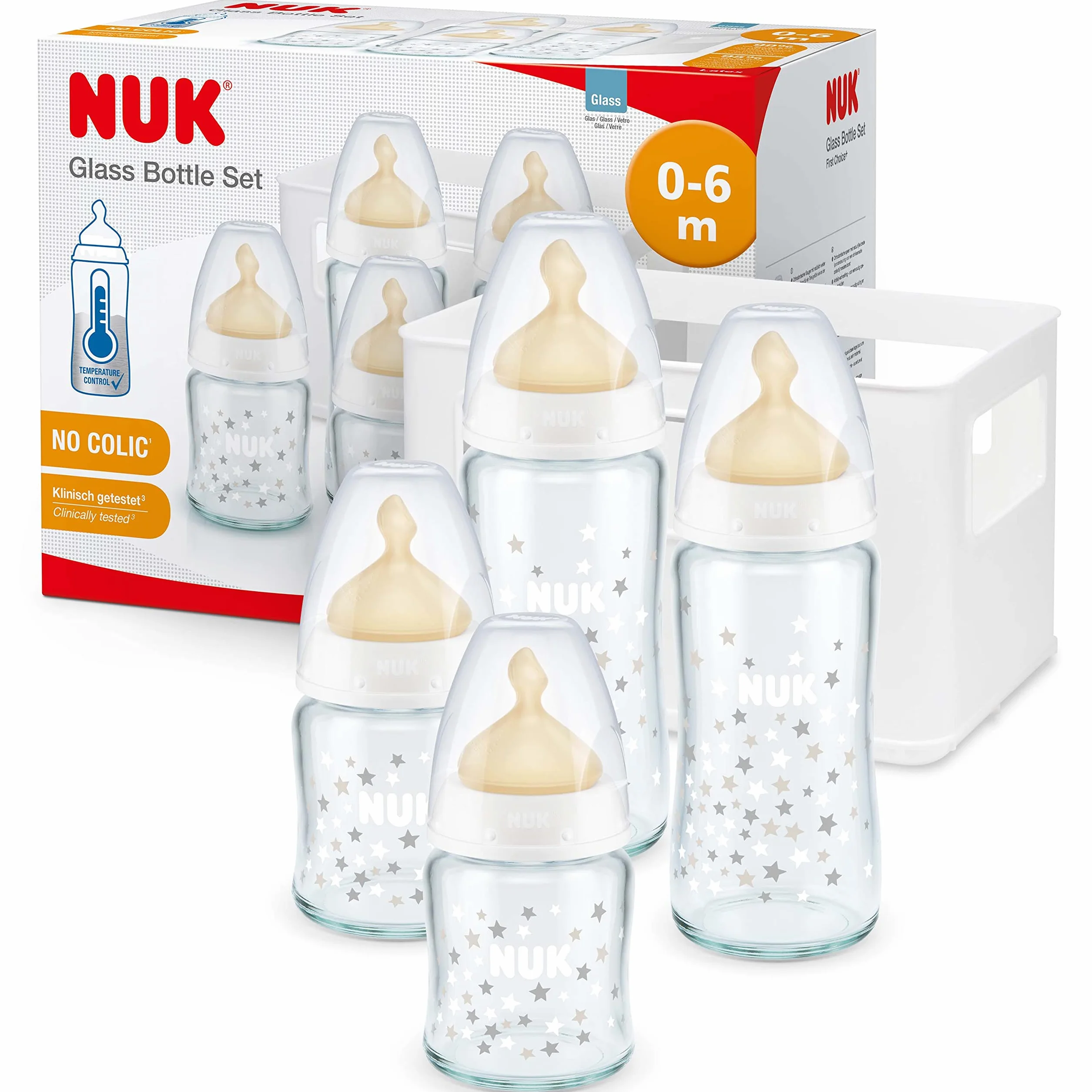 Nuk 10225252 Zestaw Butelek Niemowlęcych, 0-6 miesięcy