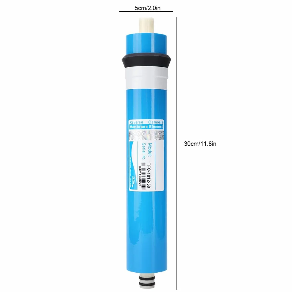 Filtr do Wody, Acuto 50 75 100 GPD Domowy Filtr Membranowy Odwróconej Osmozy RO Filtr Membranowy do Systemu Wodnego Niebieski(2012-100G)