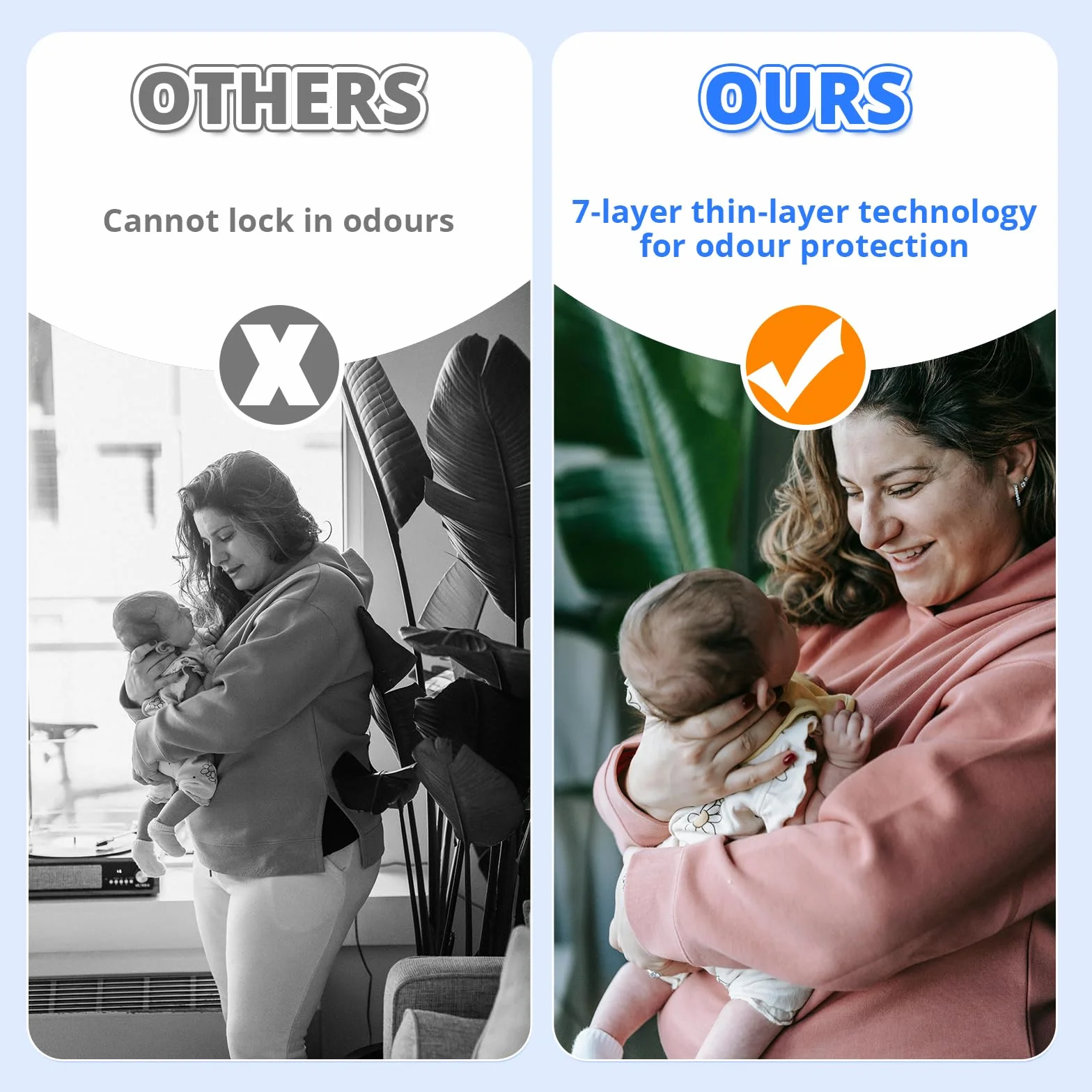6 sztuk worków uzupełniających do pieluszek i pojemników na śmieci, bezzapachowe i antybakteryjne, kompatybilne z Angelcare, Tommee Tippee, Genie, Munchkin