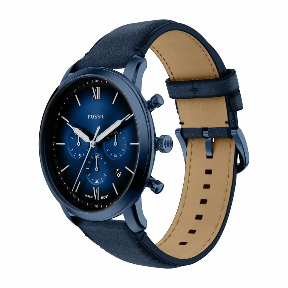 Fossil Neutra FS6168 męski zegarek ze stali nierdzewnej 44 mm, niebieski