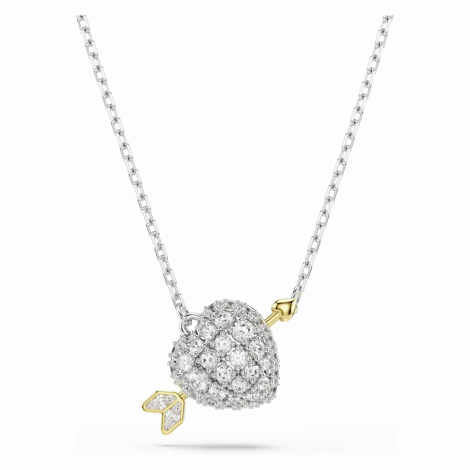 Swarovski Wisiorek Idyllia, Szlify różnorodne, Serce, Biały, Wykończenie z różnobarwnych metali