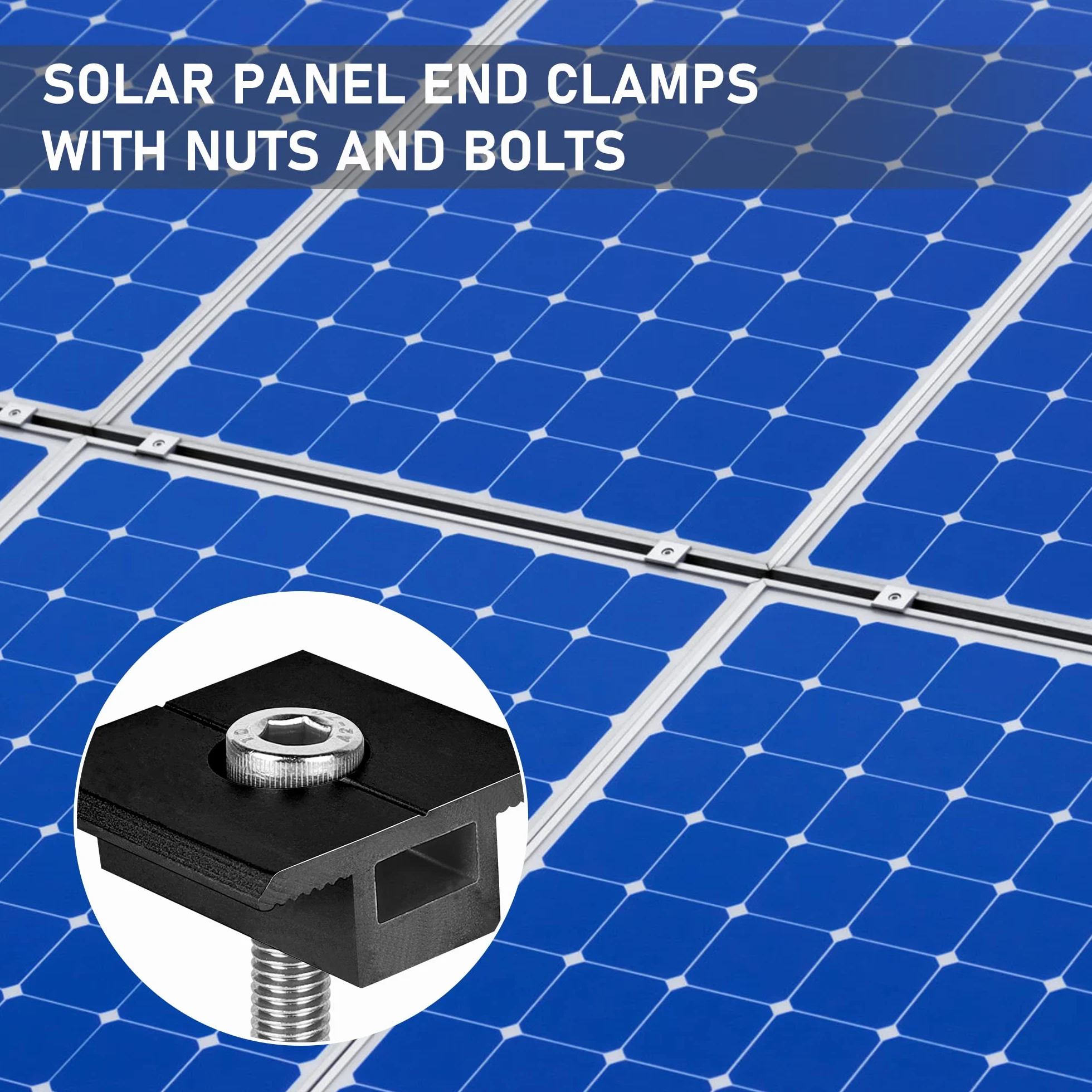 Uchwyt do modułu solarnego, zaciski środkowe, 30 mm, czarny – uchwyt na panel słoneczny, 10 sztuk mocowania modułu solarnego, zacisk środkowy w kształcie litery T, wspornik fotowoltaicznych modułów