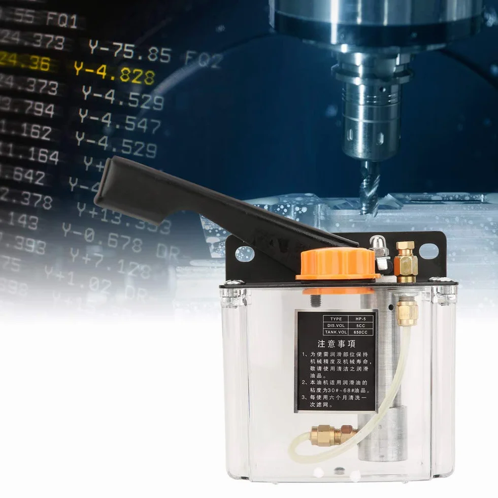 Ręczna pompa smarowa, -5L lewa pompa smarowa 650CC do obrabiarek CNC, centrum obróbki, linii produkcyjnej