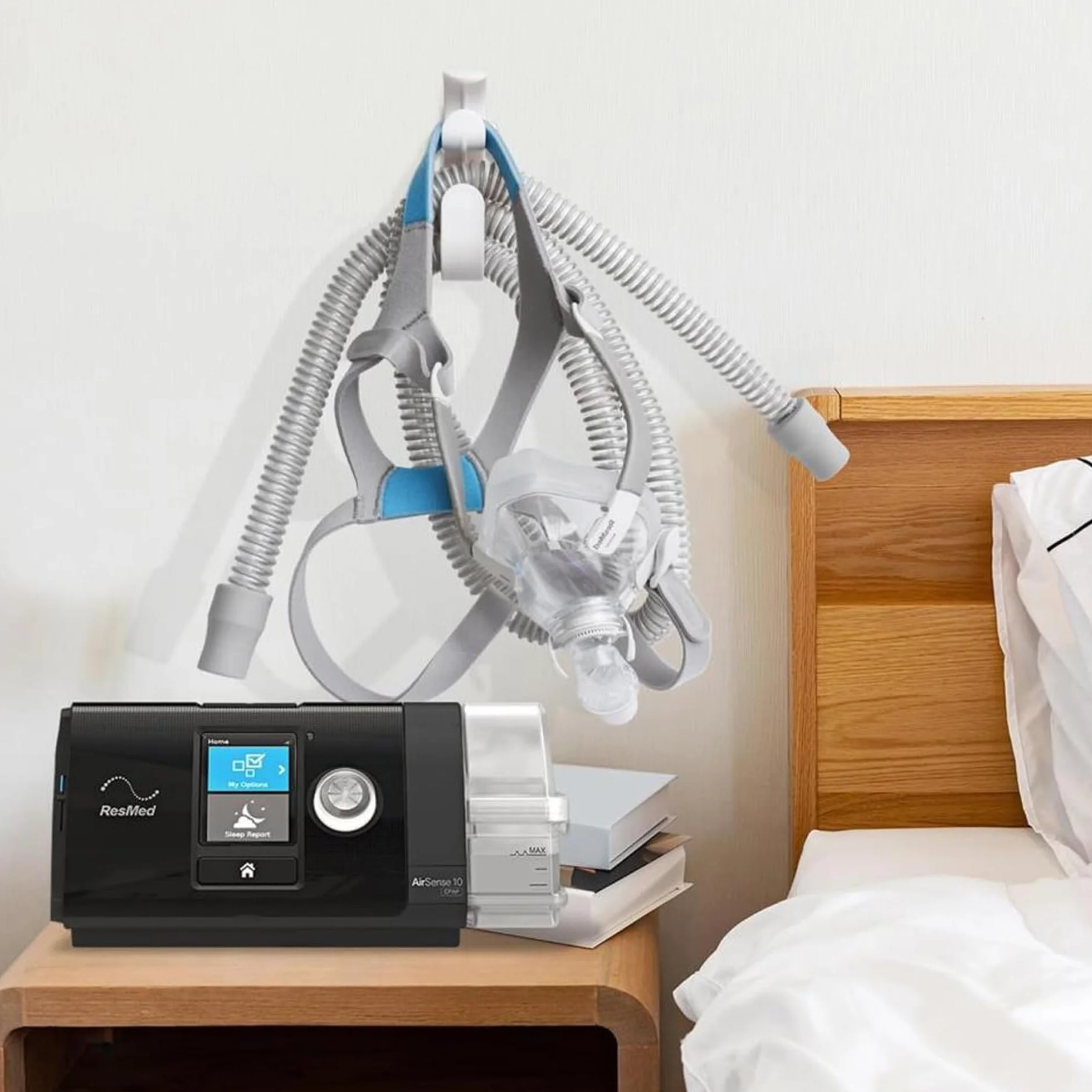 2 uchwyty na wąż CPAP, haczyki do maski CPAP i uchwyt na wąż, organizer na wąż CPAP zapobiega plątaniu się przewodów, umożliwiając głęboki sen