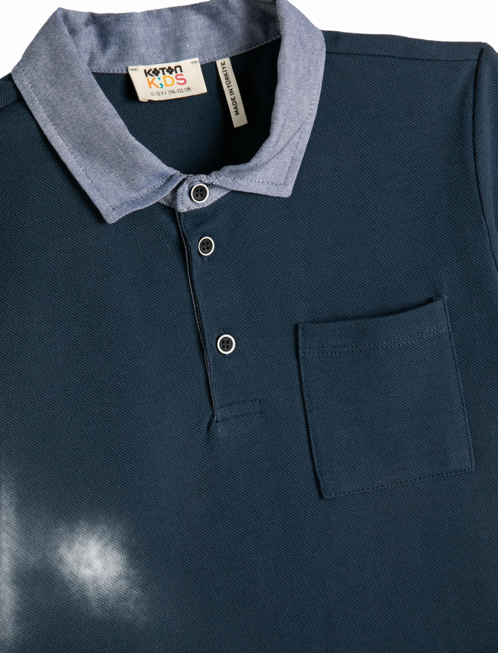Koton Koszulka Chłopcy Polo Neck T-shirt Short Sleeve One Pocket Detail Cotton