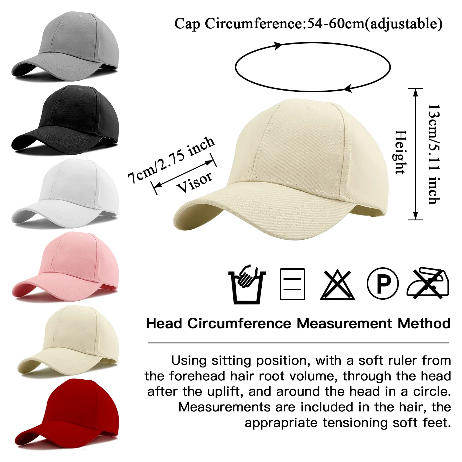 Damska czapka z daszkiem z kucykiem, unisex regulowana wysoka niechlujna czapka z kucykiem, klasyczne czapki na zewnątrz w jednolitym kolorze z pętlą na kucyk, Beige, Rozmiar uniwersalny