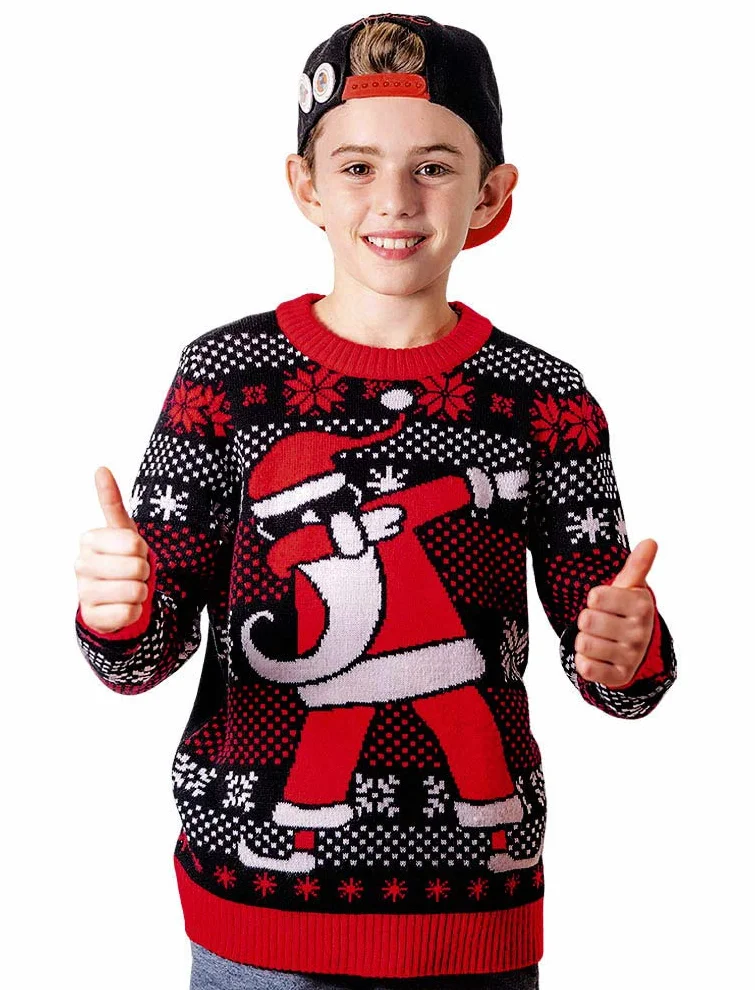 Sweter bożonarodzeniowy dla dzieci Dab Ugly, dzianina wielokolorowa 158