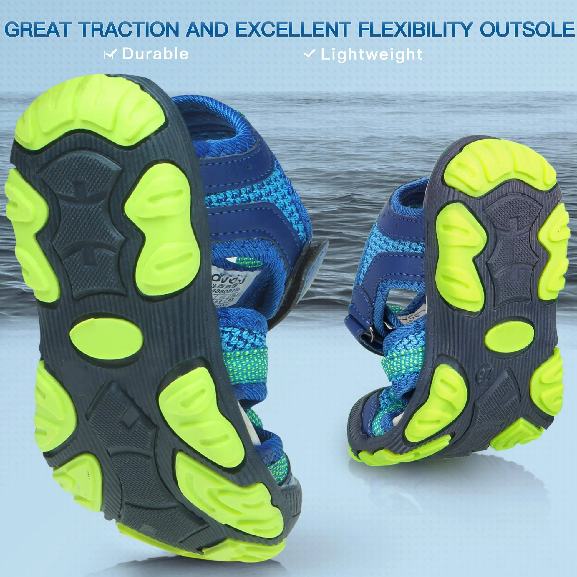 UOVO Sandały chłopięce do trekkingu, wędrówek, dla dzieci, buty letnie, outdoorowe, z zamkniętymi palcami, sportowe sandały 25-35