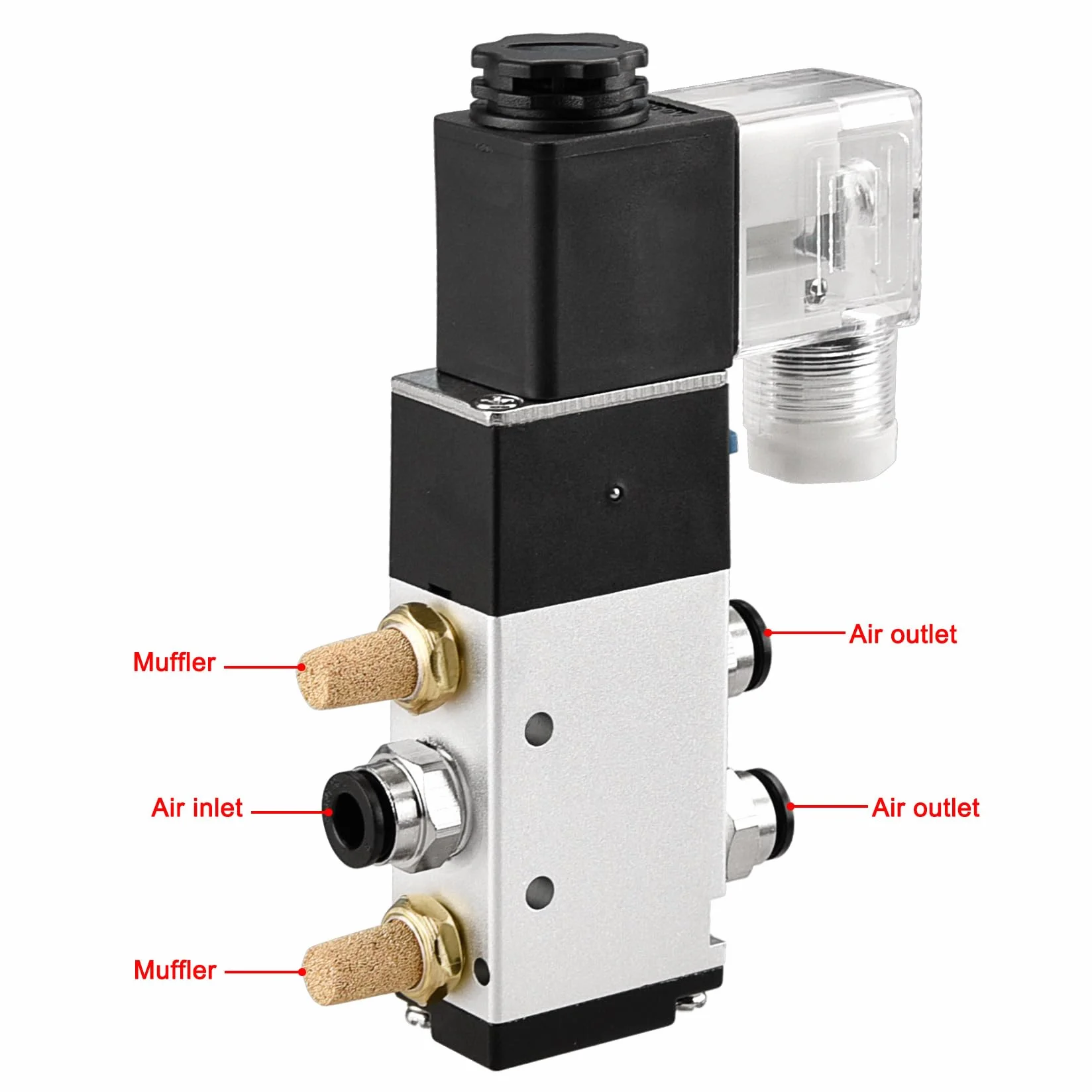 Heschen elektryczny pneumatyczny zawór elektromagnetyczny 4V210-08 DC 24 V PT 1/4 5-drożny 2 pozycje