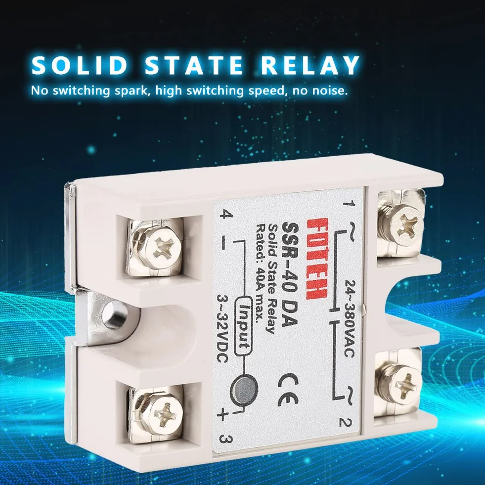 Akozon AUTO jednofazowy moduł przekaźnika statycznego DC-AC SSR-40DA 25A + przekaźnik półprzewodnikowy 5V 220V