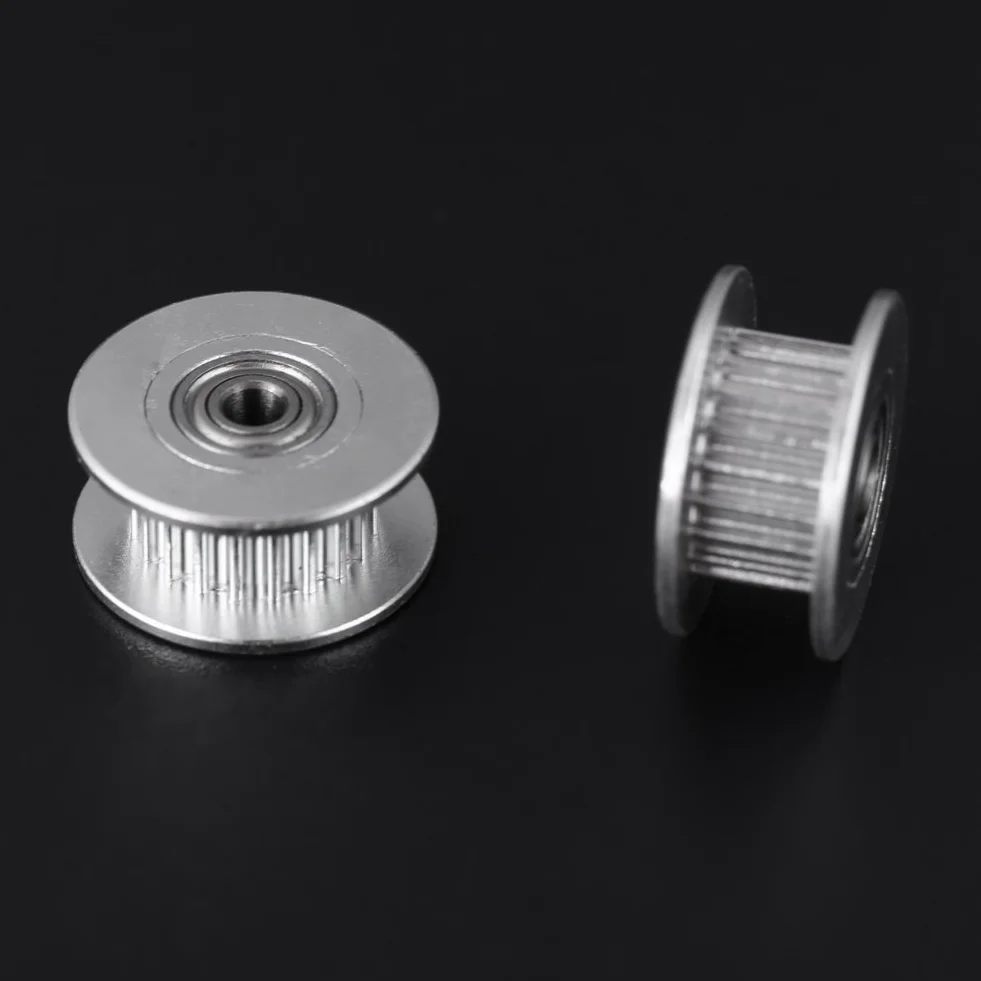 Akcesoria do drukarek 3D, 5 sztuk aluminiowego koła rozrządu 2GT, średnica otworu 3 mm / 5 mm, 16/20 zębów lub bez zębów dla szerokości paska 6 mm / 10 mm (W6 mm, 20T, otwór 3, ząb)