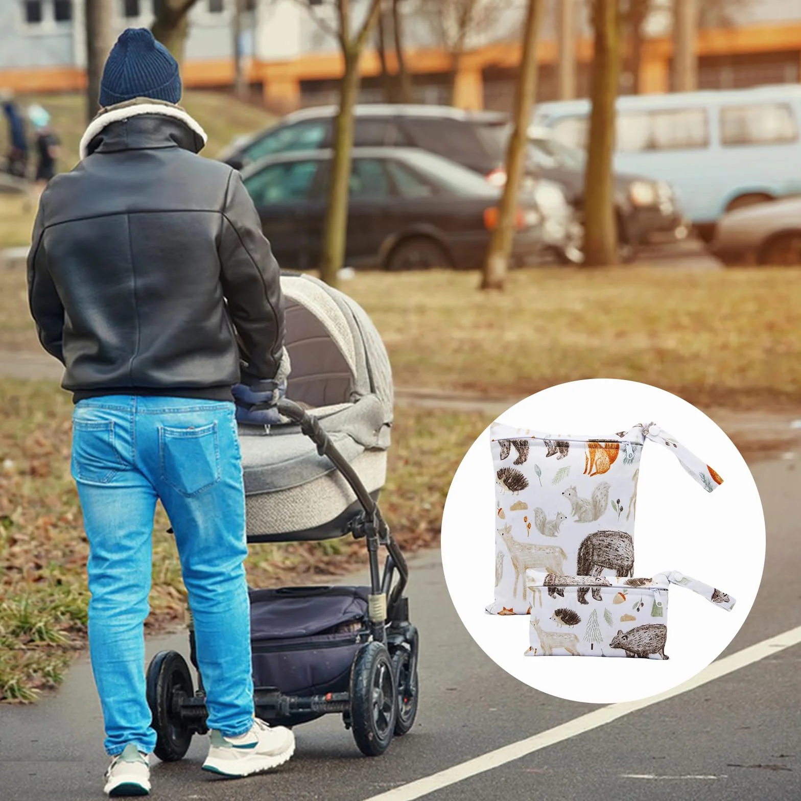 Torba na pieluchy do przedszkola, mokro, pływania, codziennie, duży i mały rozmiar, wodoszczelna, wielokrotnego użytku, do podróży, 2 sztuki, biały